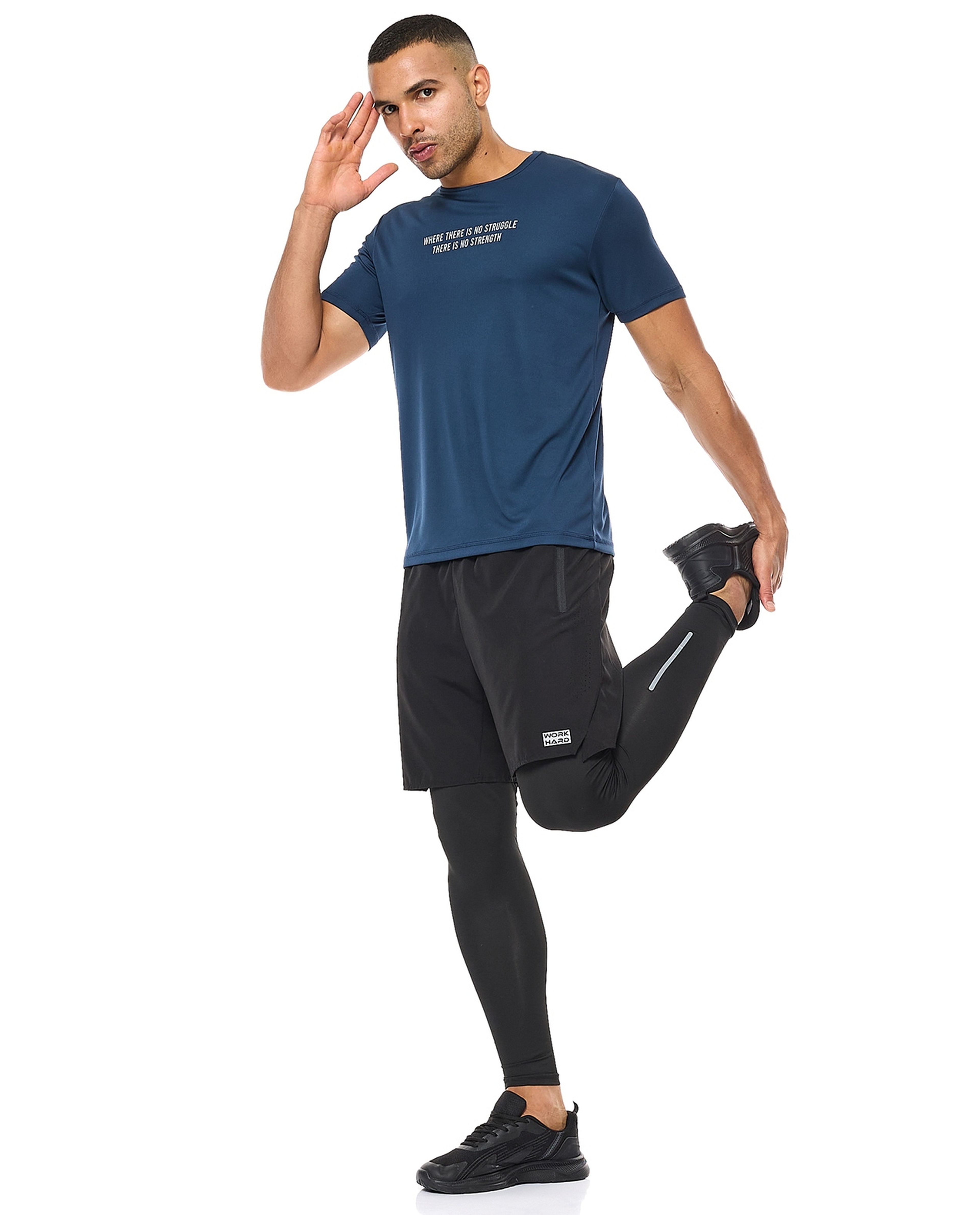 Printed Active T-Shirt with Crew Neck and Short Sleeves