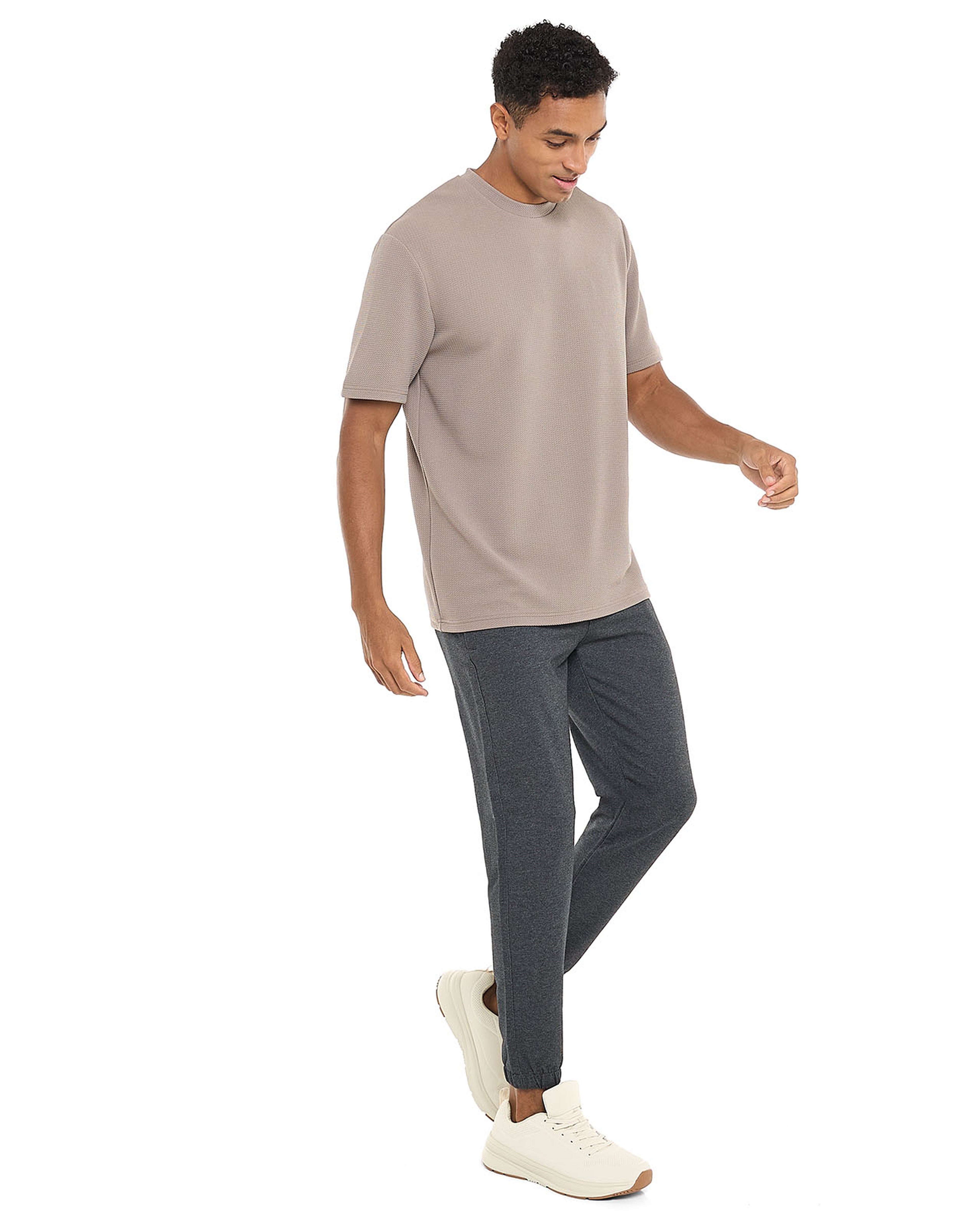 Textured Joggers with Drawstring Waist