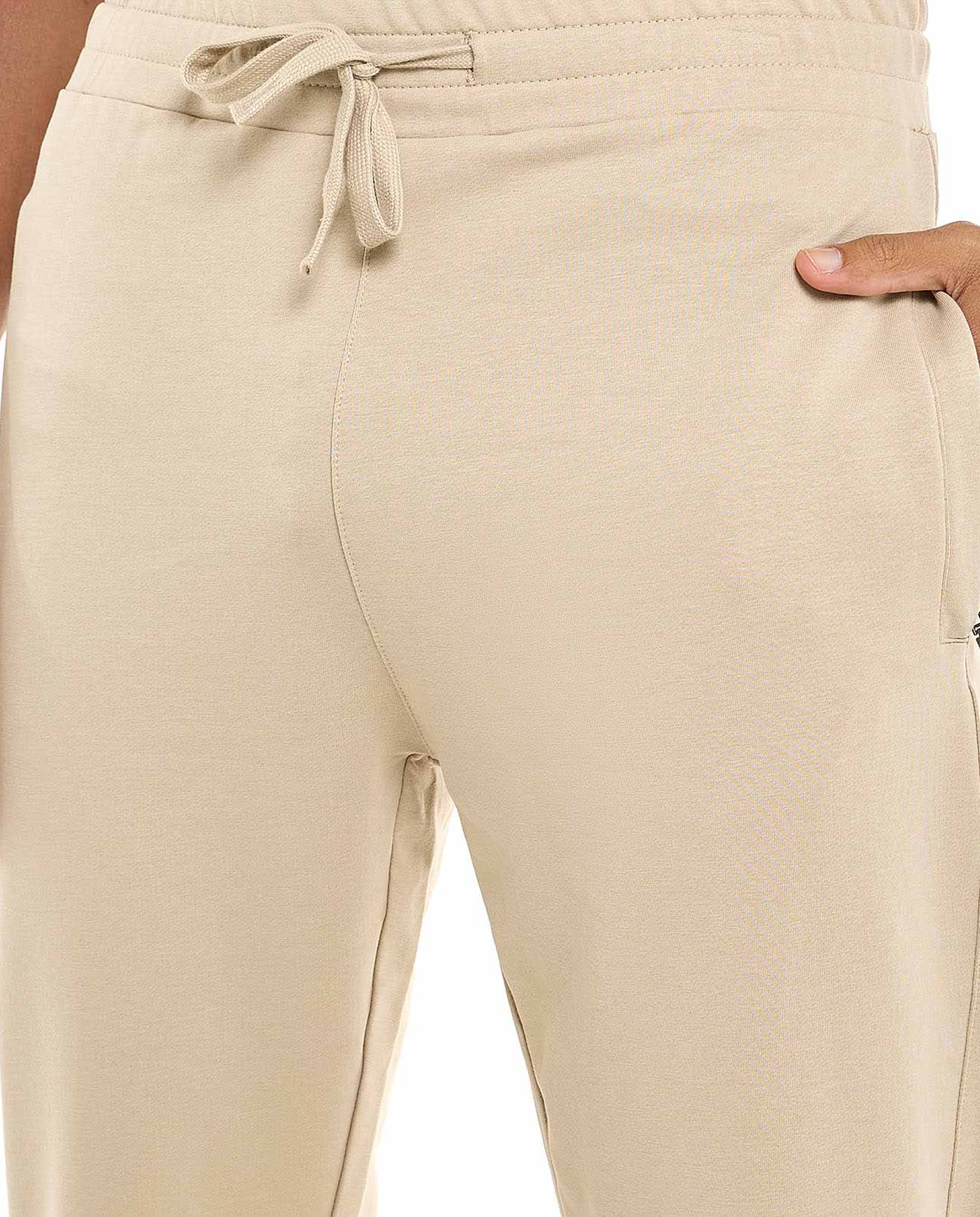 Solid Joggers with Drawstring Waist