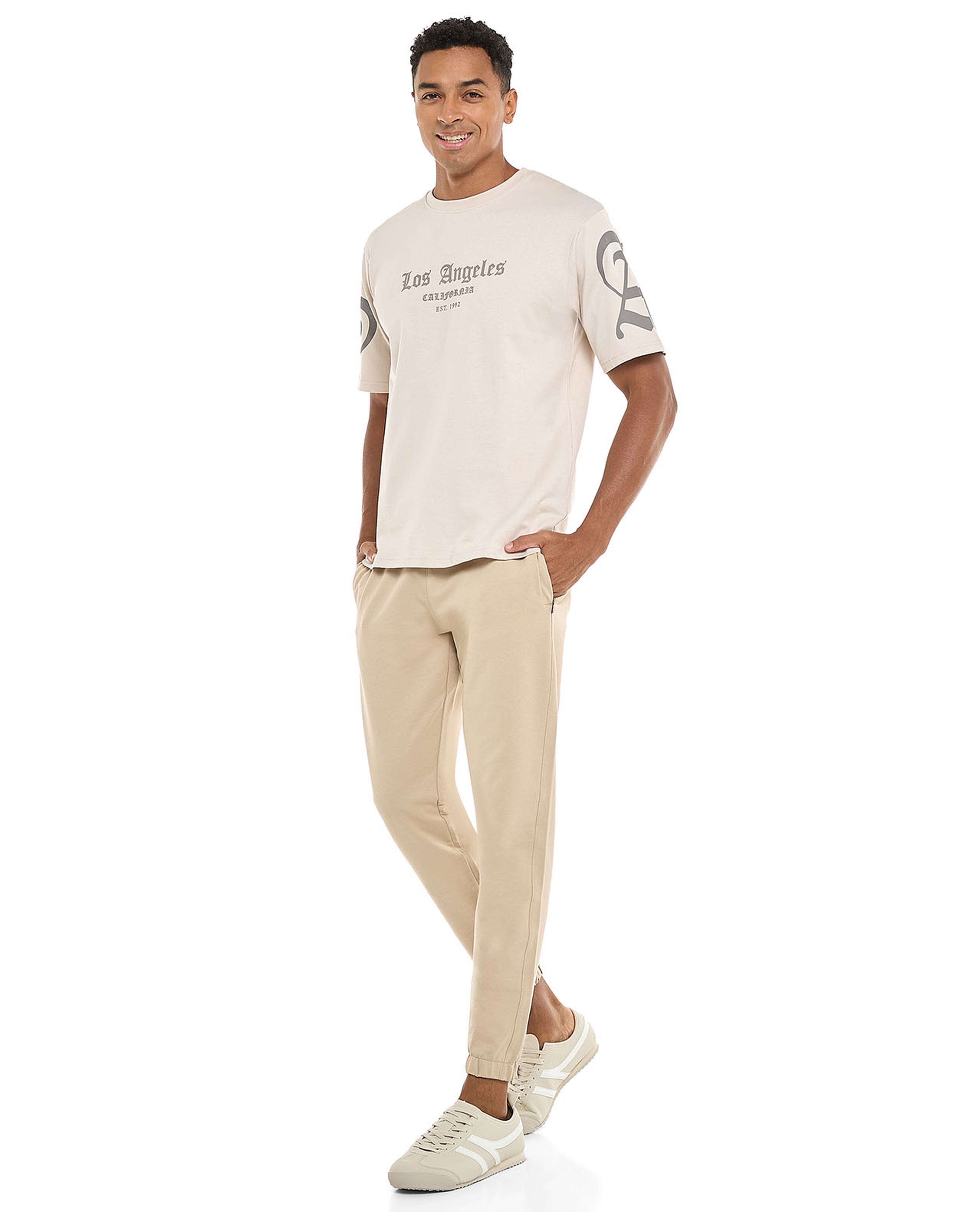 Solid Joggers with Drawstring Waist