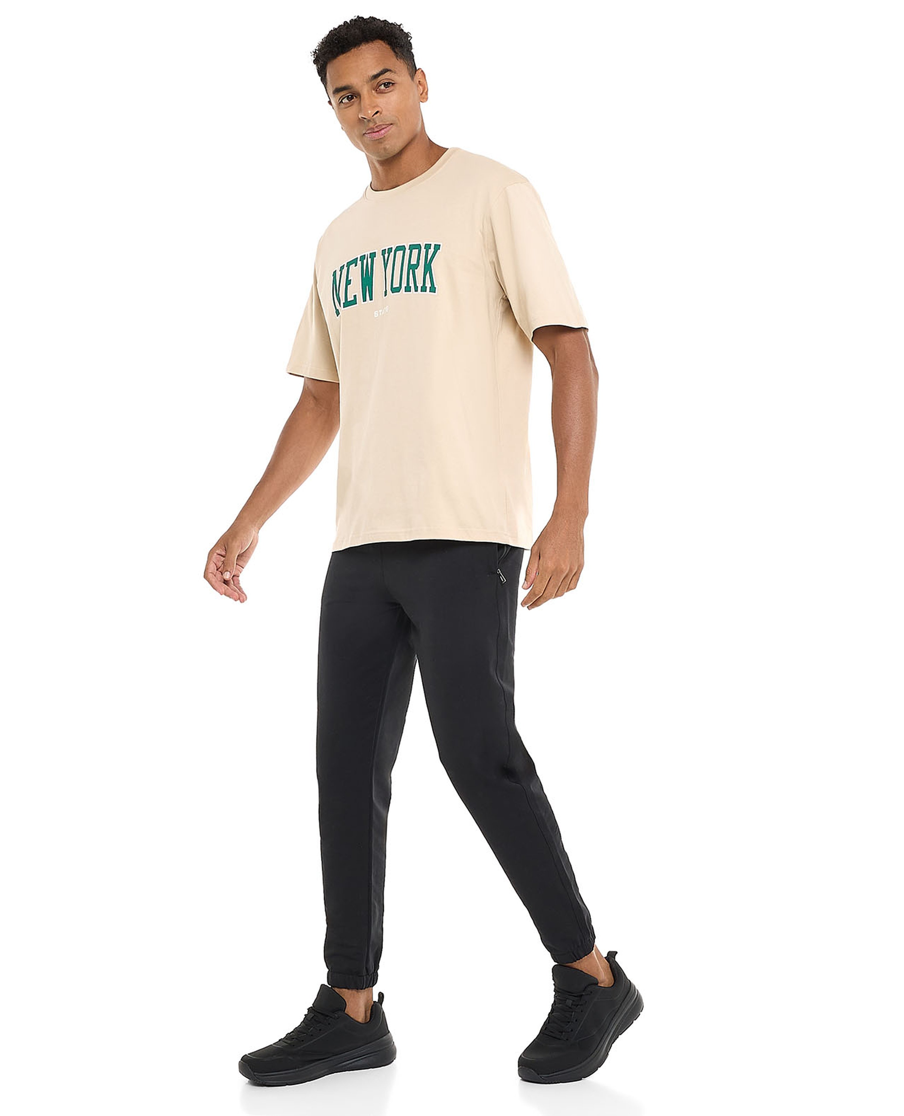 Solid Joggers with Drawstring Waist