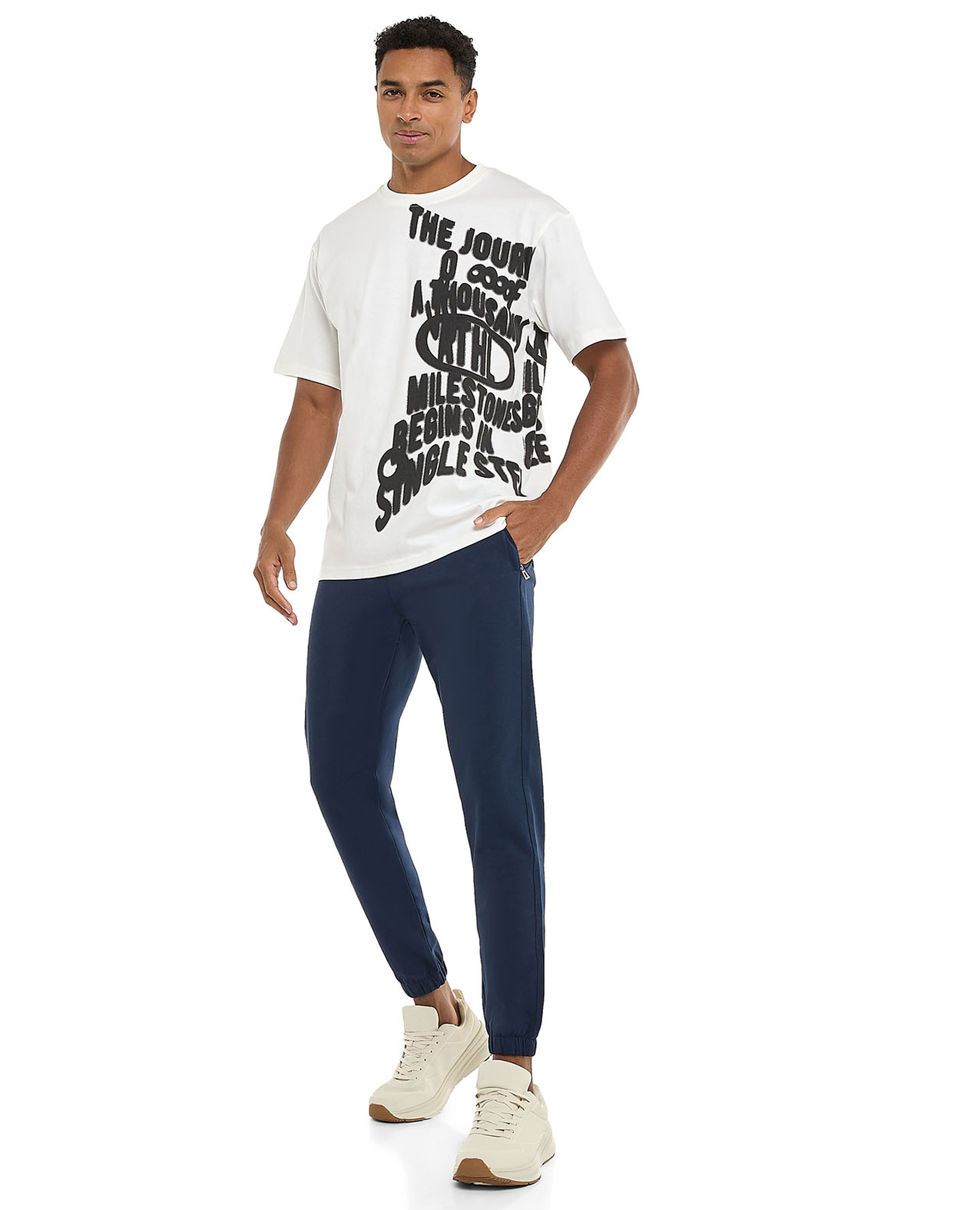 Solid Joggers with Drawstring Waist