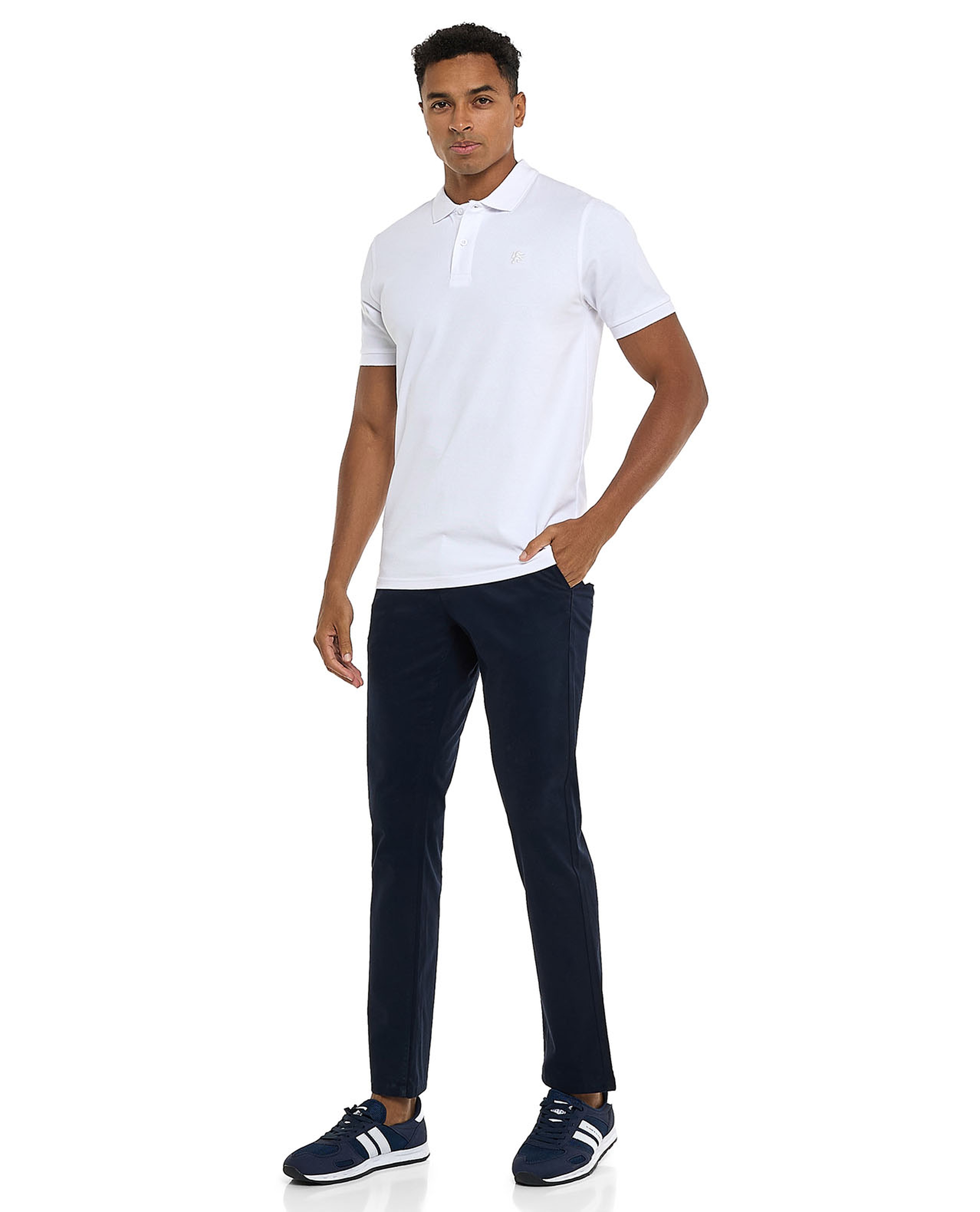 Solid Polo T-Shirt with Short Sleeves