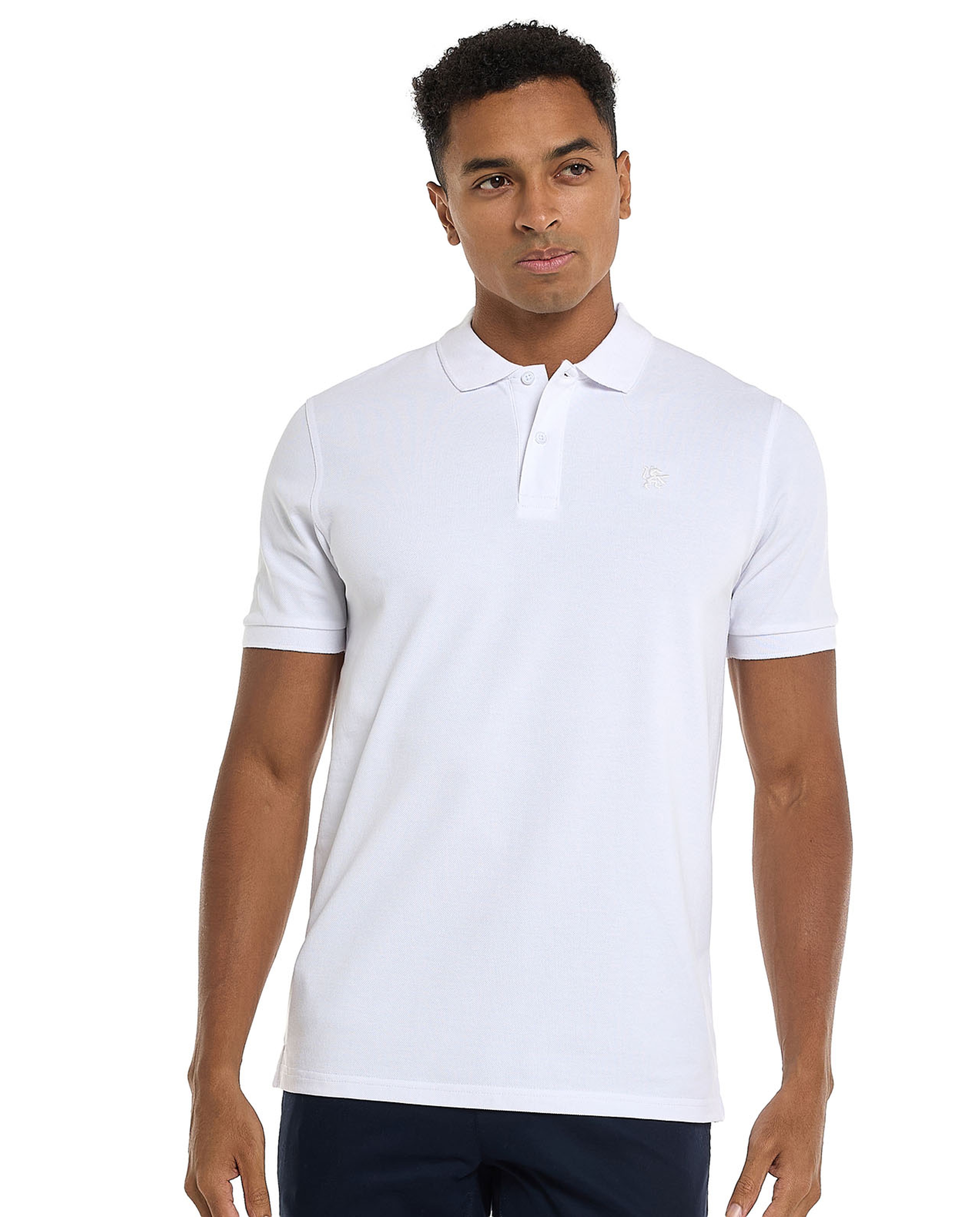 Solid Polo T-Shirt with Short Sleeves