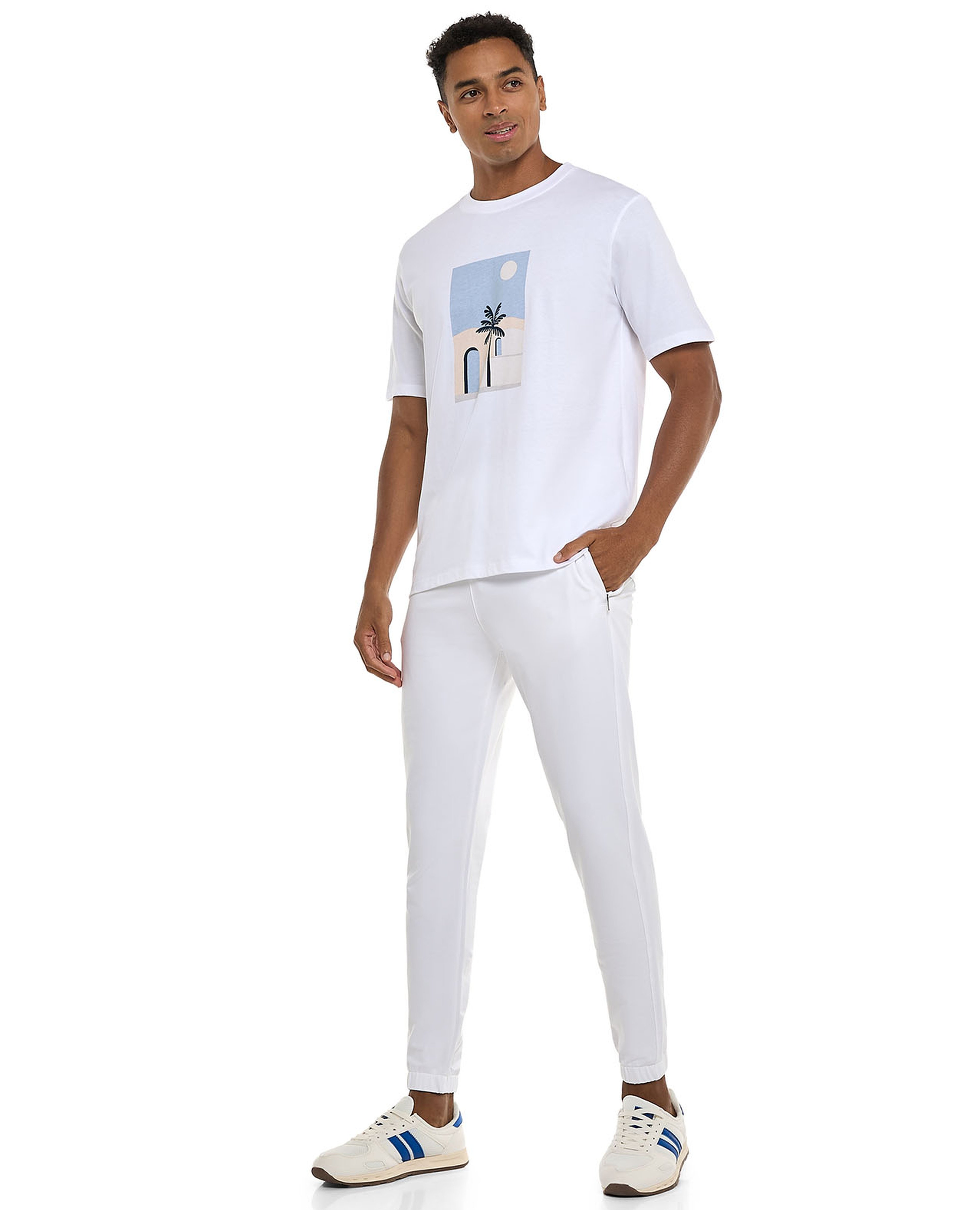 Solid Joggers with Drawstring Waist