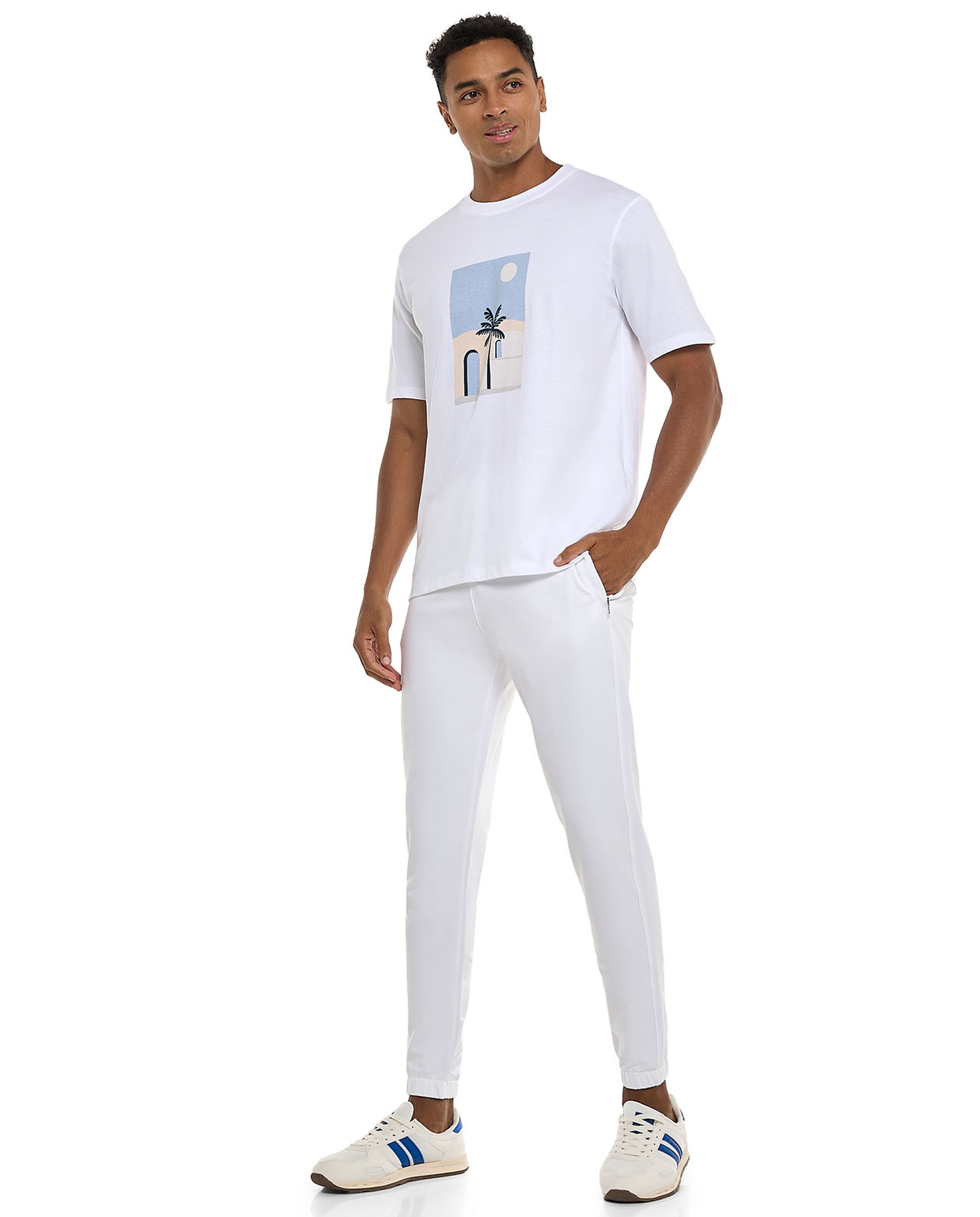 Solid Joggers with Drawstring Waist