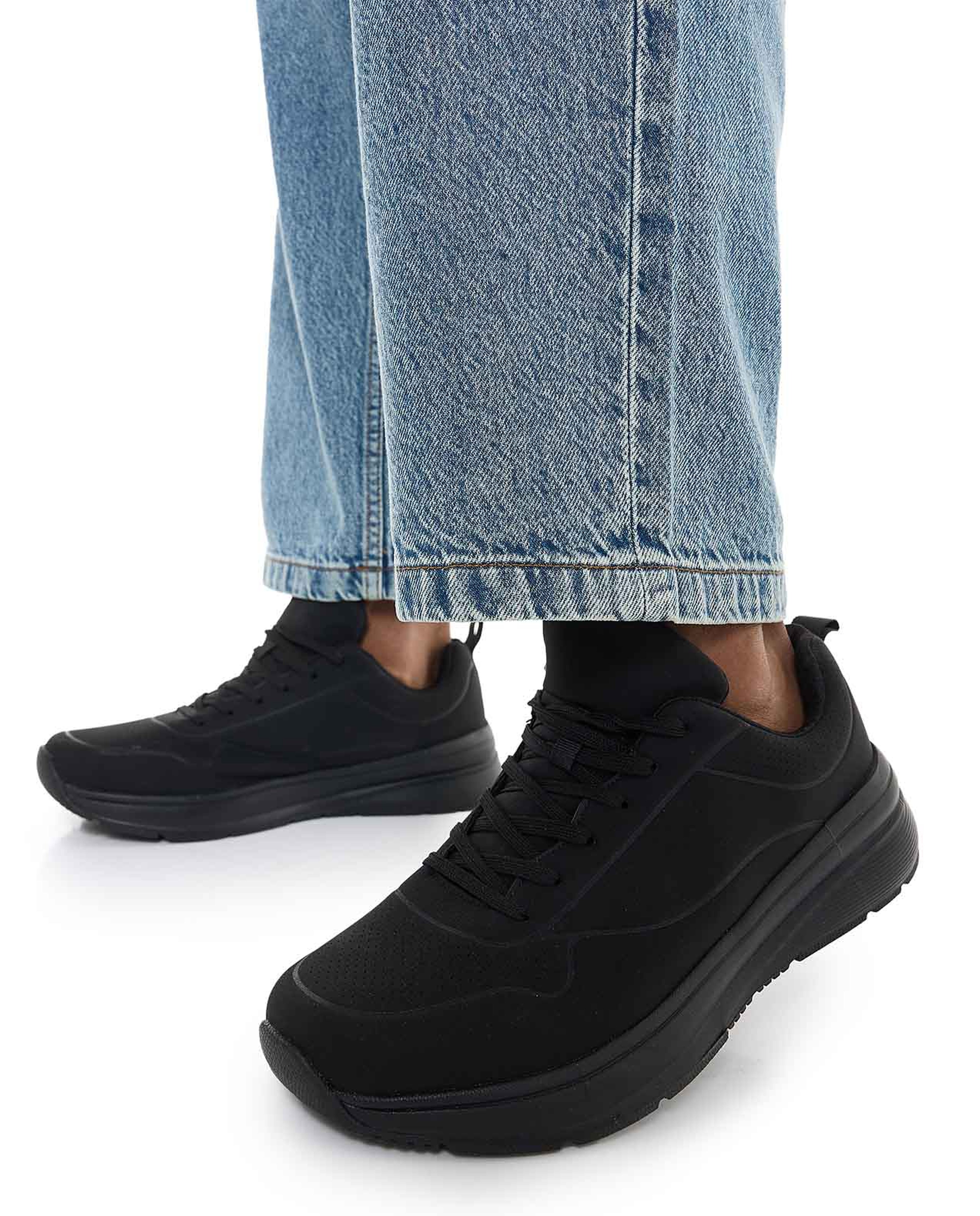 Solid Lace Up Sneakers