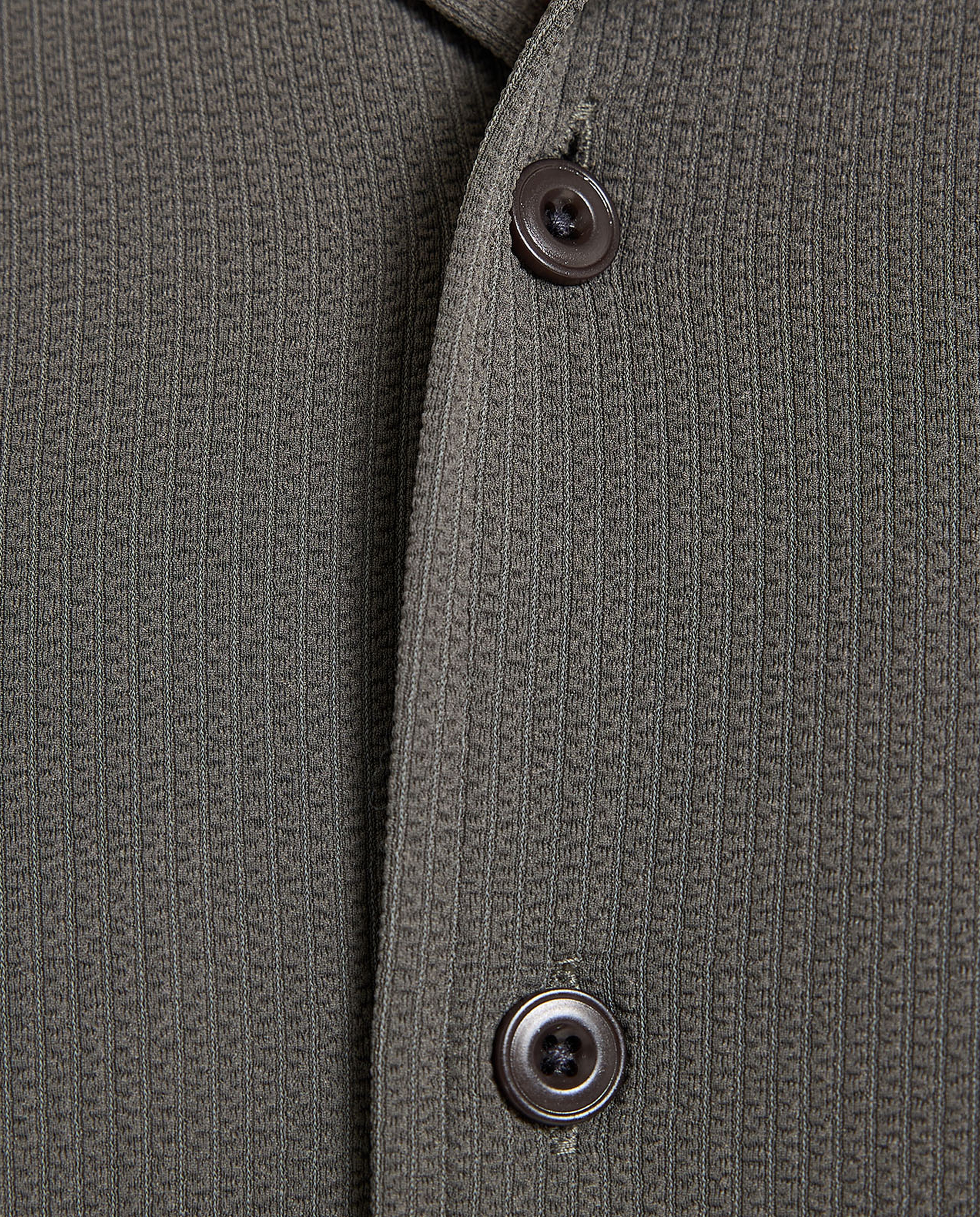 Textured Shirt with Revere Collar and Short Sleeves