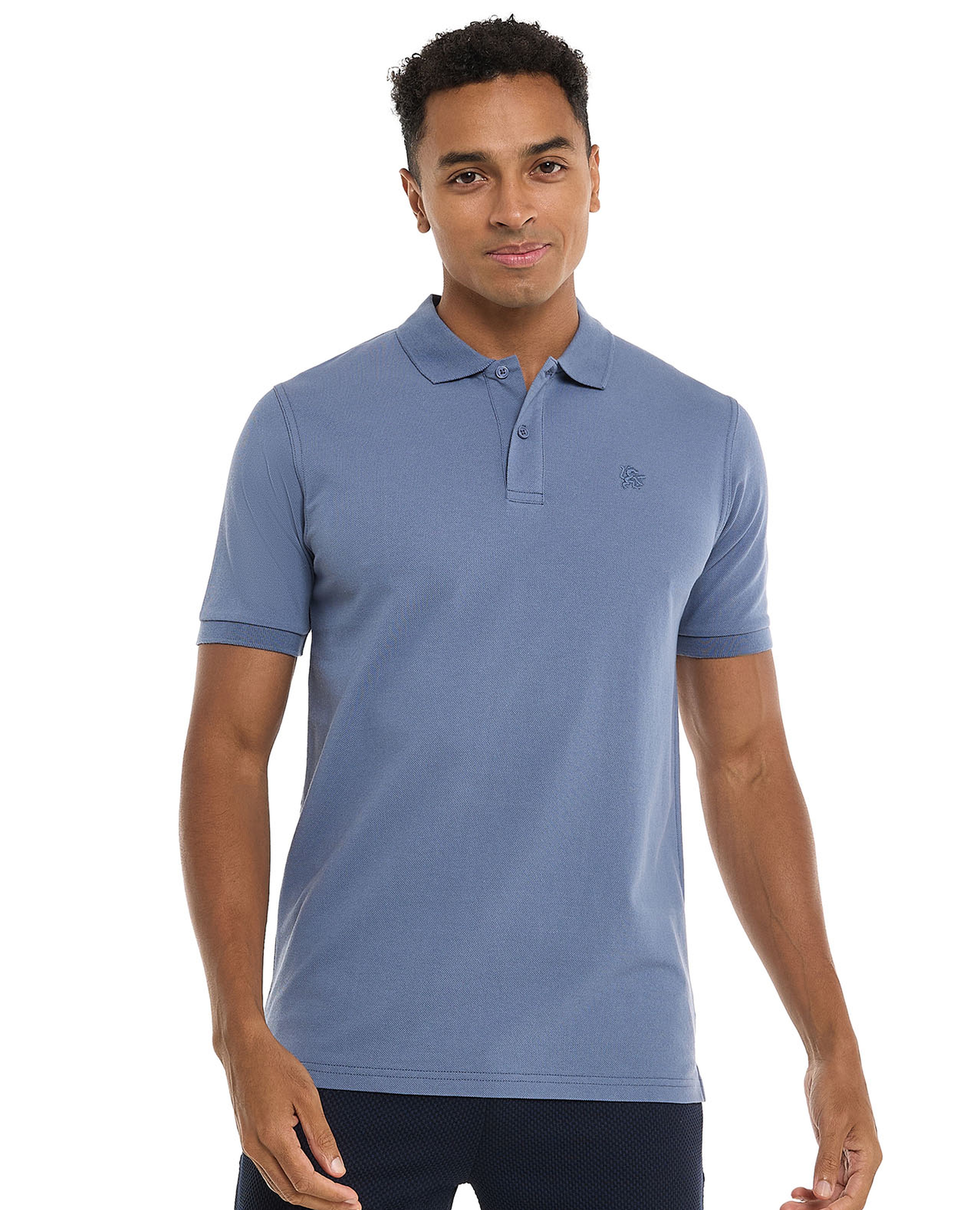 Solid Polo T-Shirt with Short Sleeves