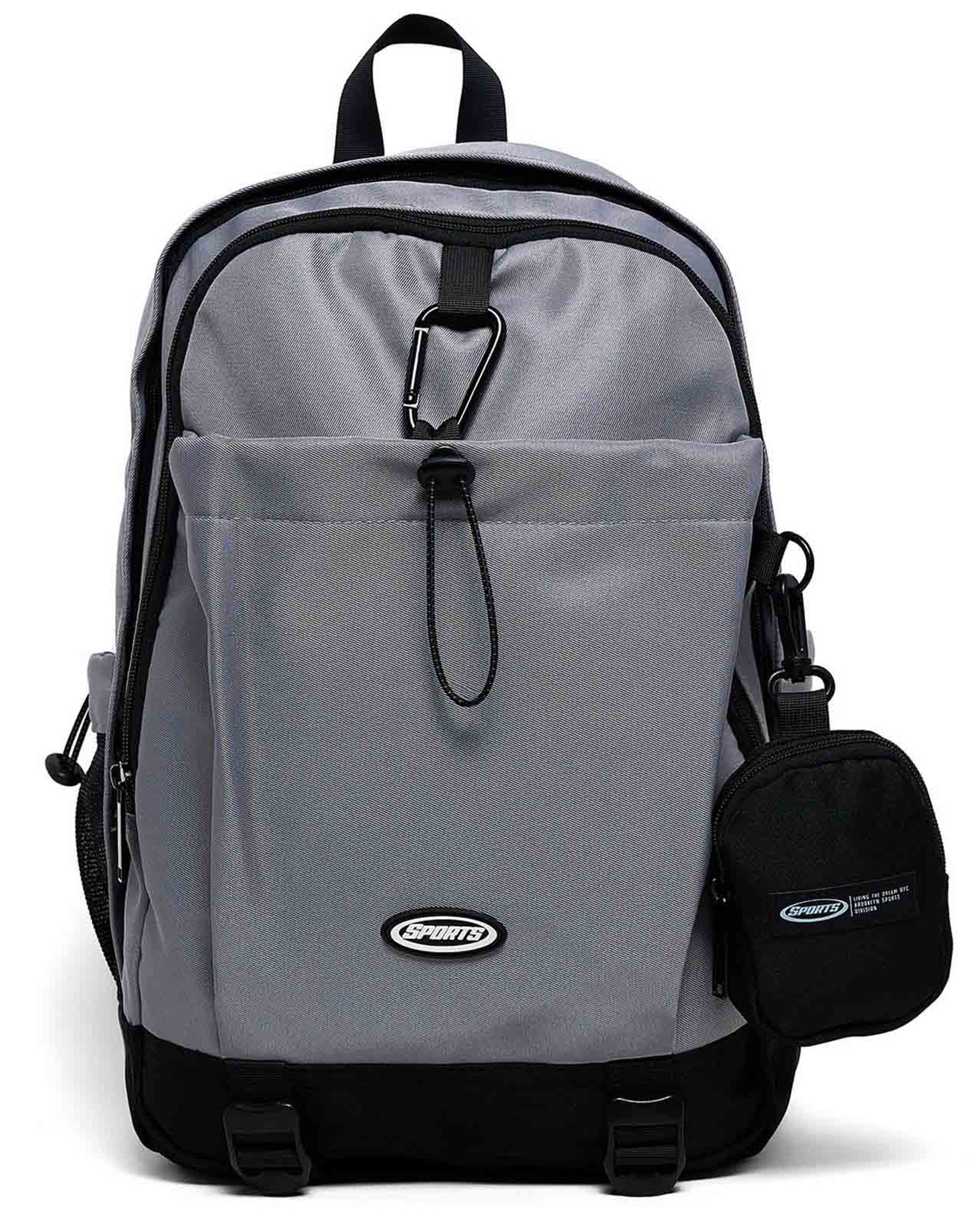 Color Block Backpack With Pouch
