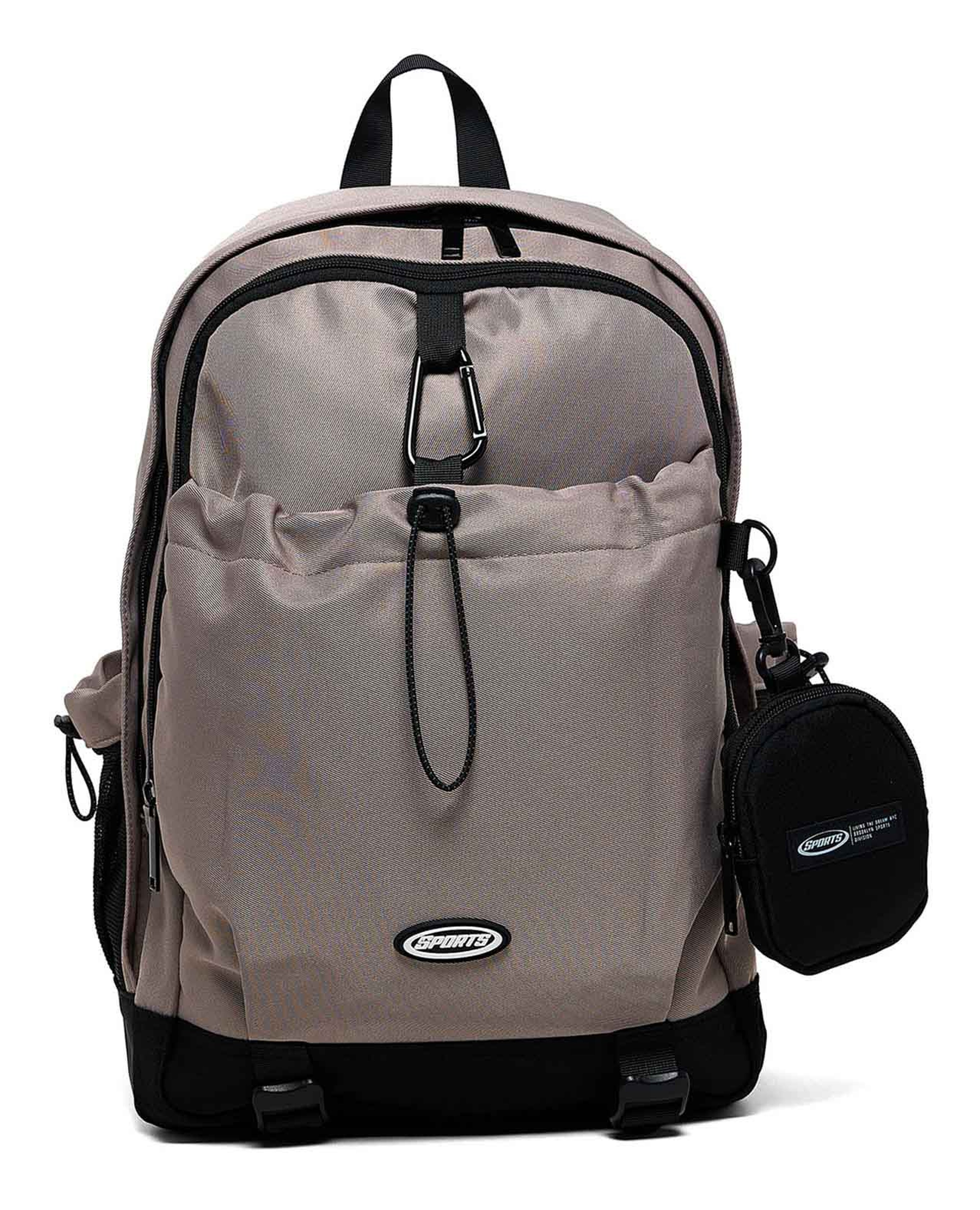 Color Block Backpack With Pouch