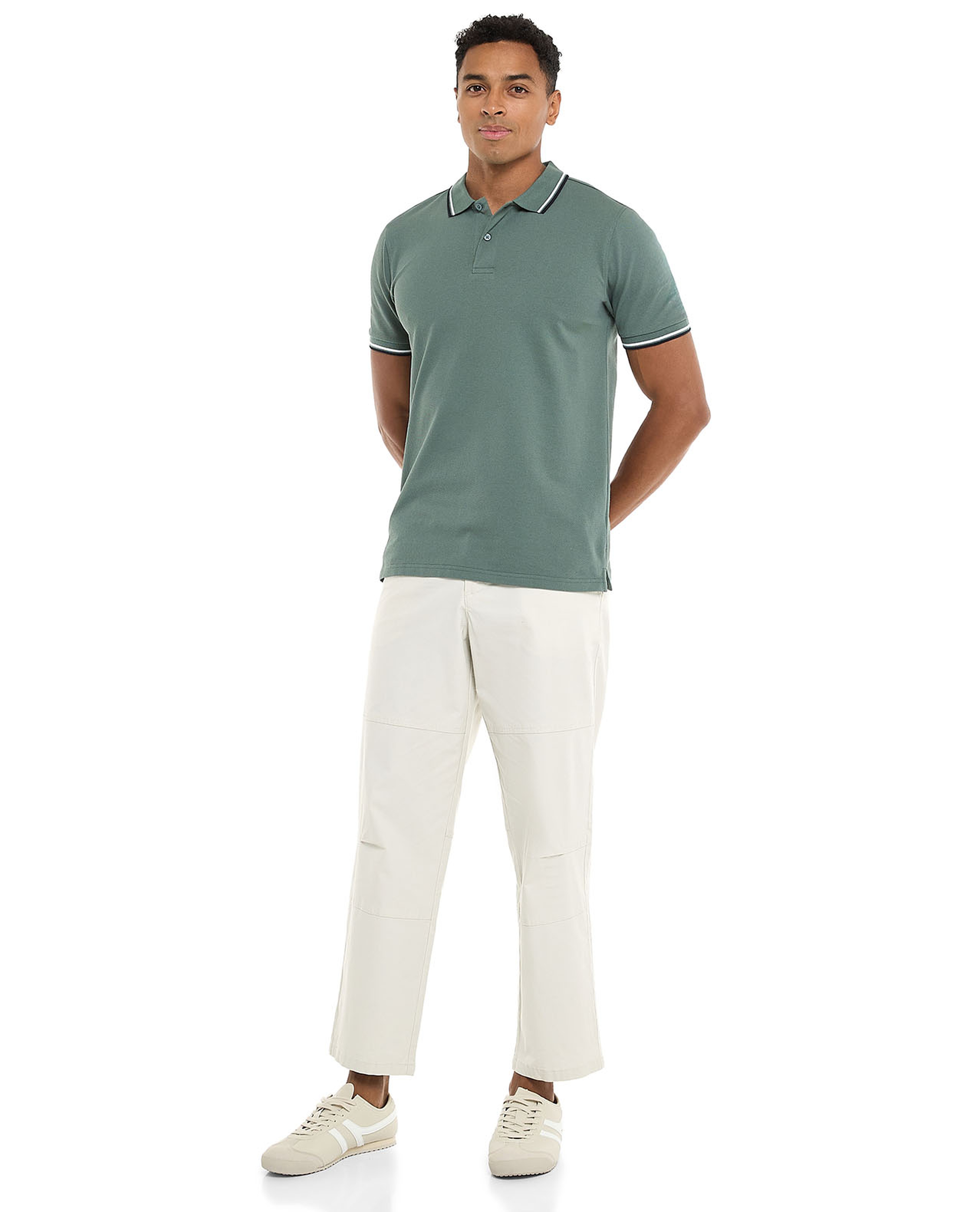 Contrast Tipping Polo T-Shirt with Short Sleeves