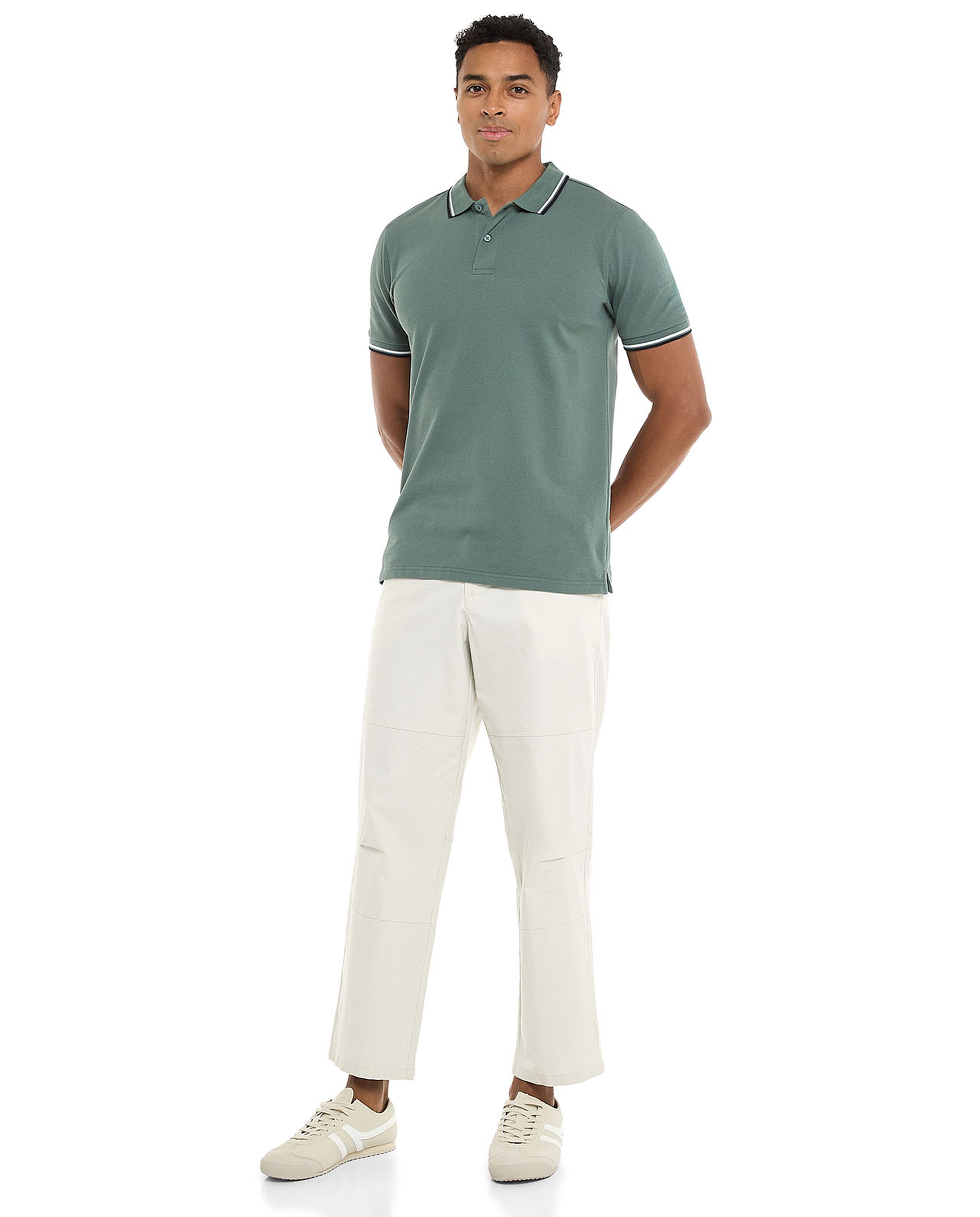 Contrast Tipping Polo T-Shirt with Short Sleeves