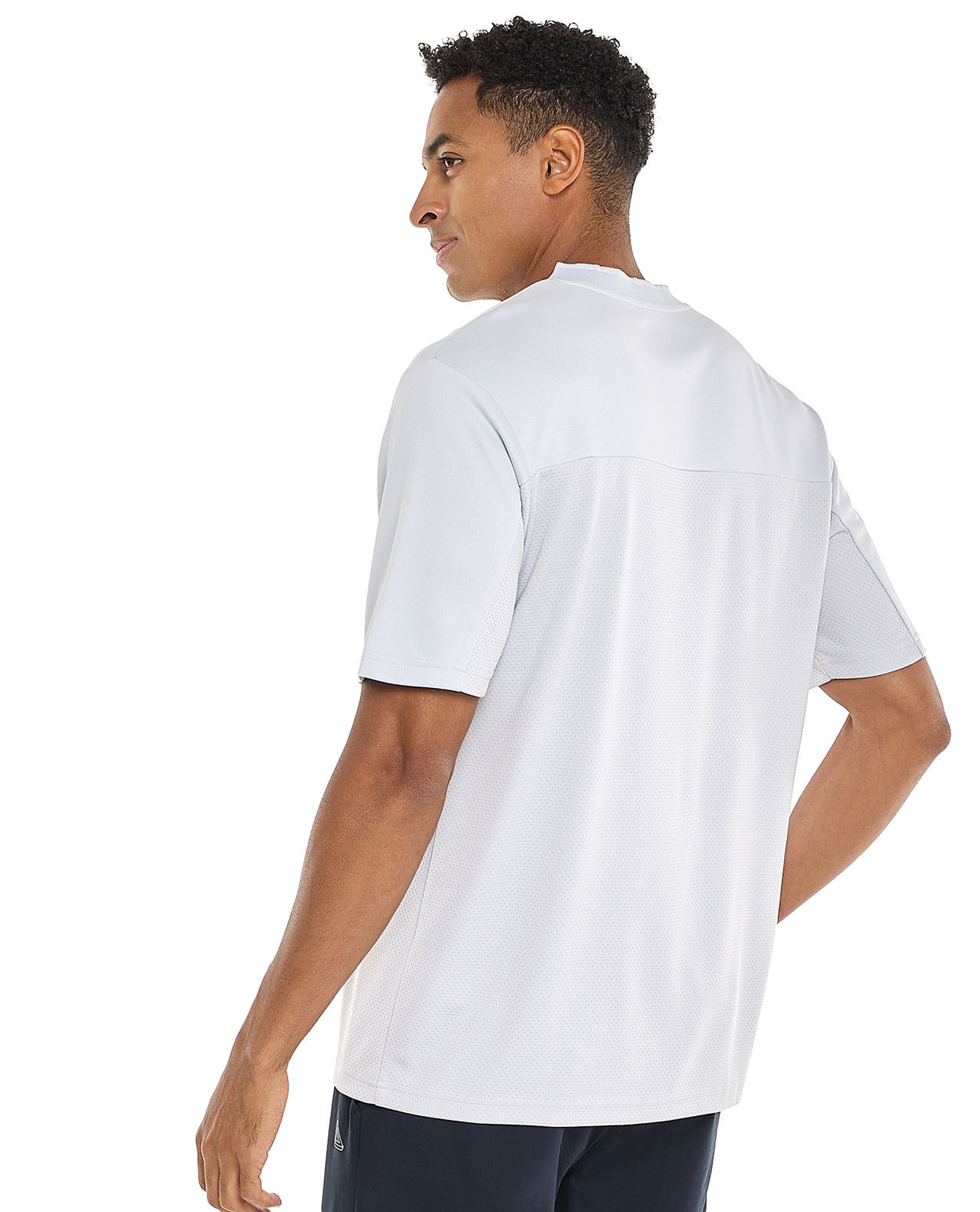 Appliqued Active T-Shirt with V-Neck and Short Sleeves