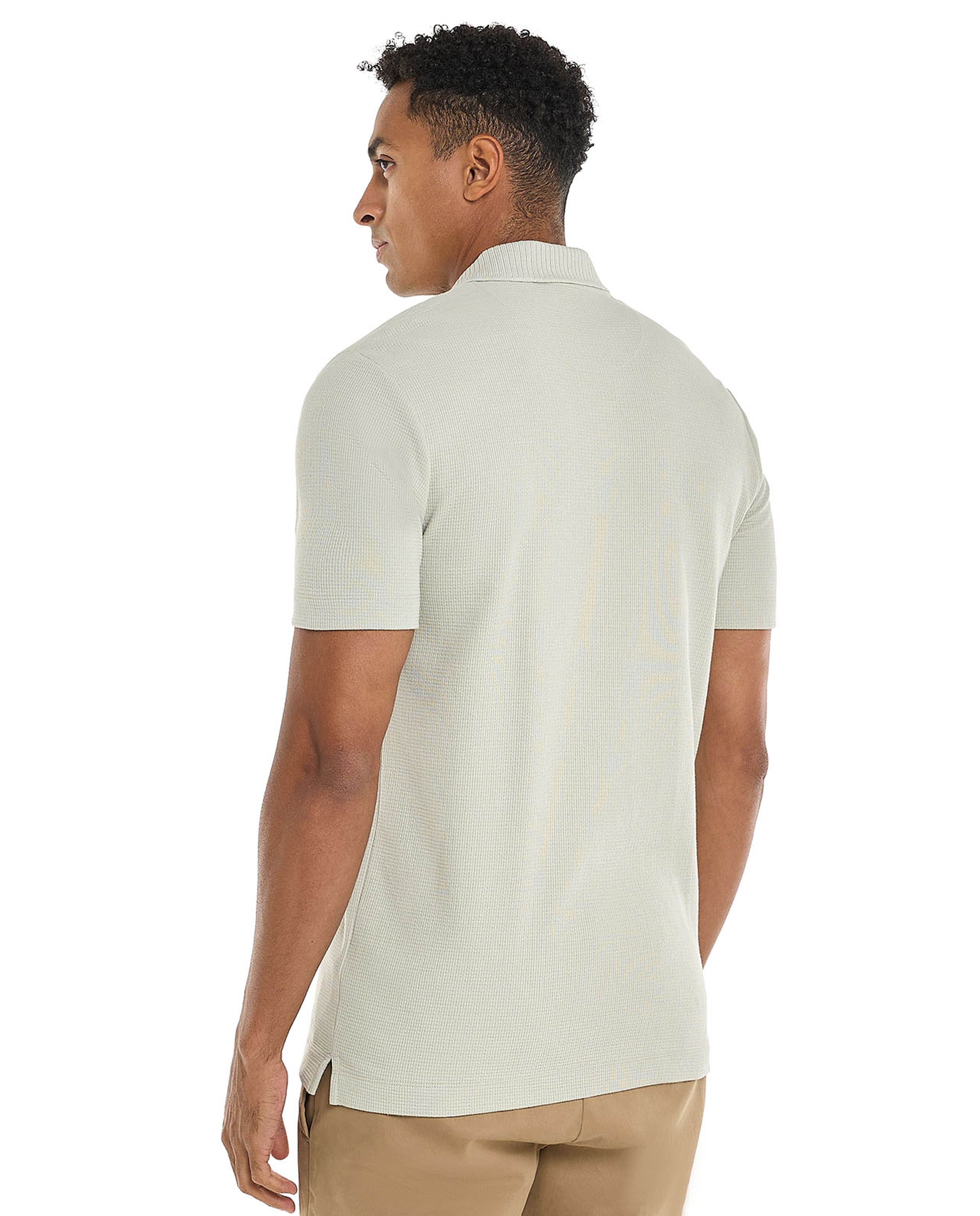 Solid Polo T-Shirt with Short Sleeves