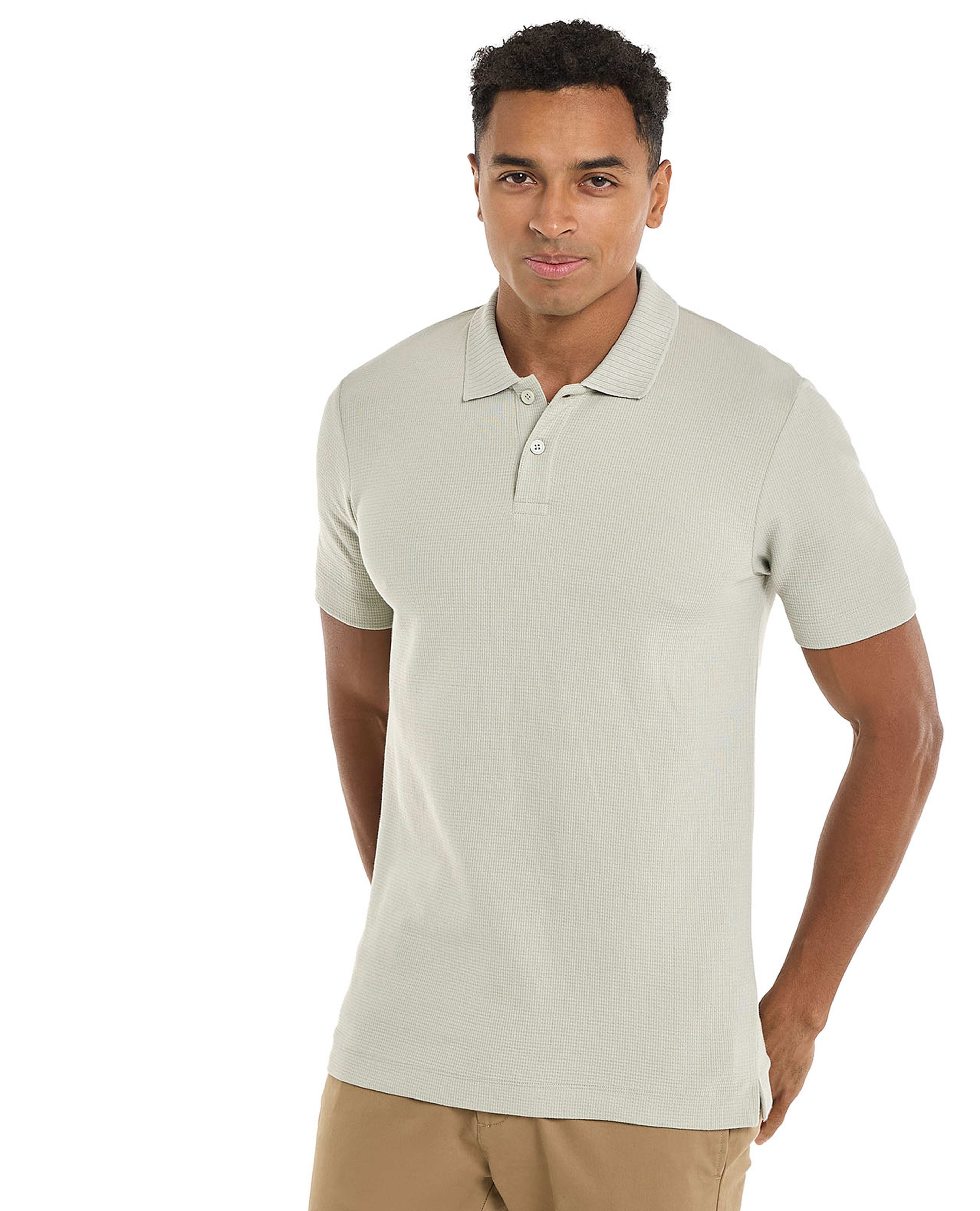 Solid Polo T-Shirt with Short Sleeves