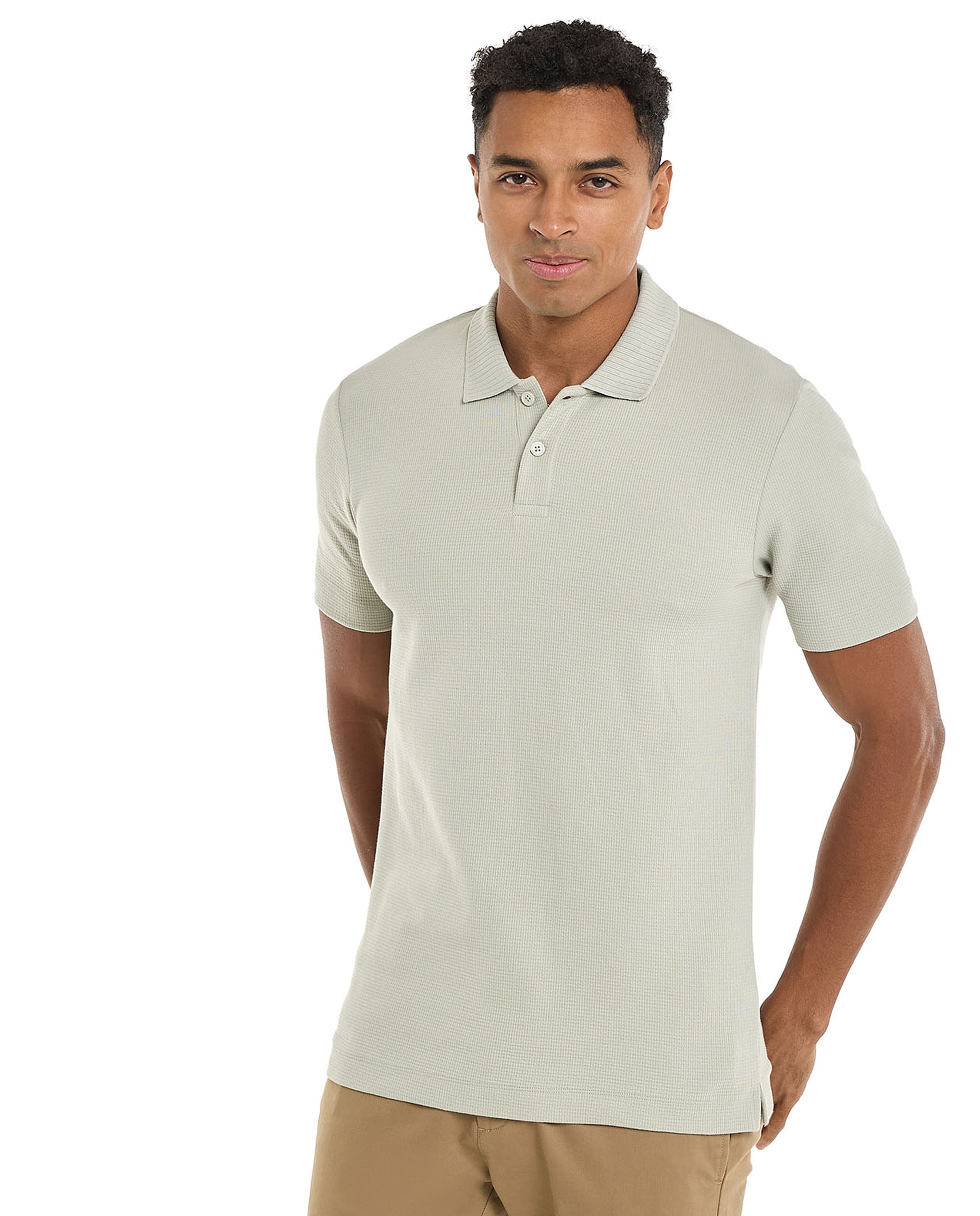 Solid Polo T-Shirt with Short Sleeves