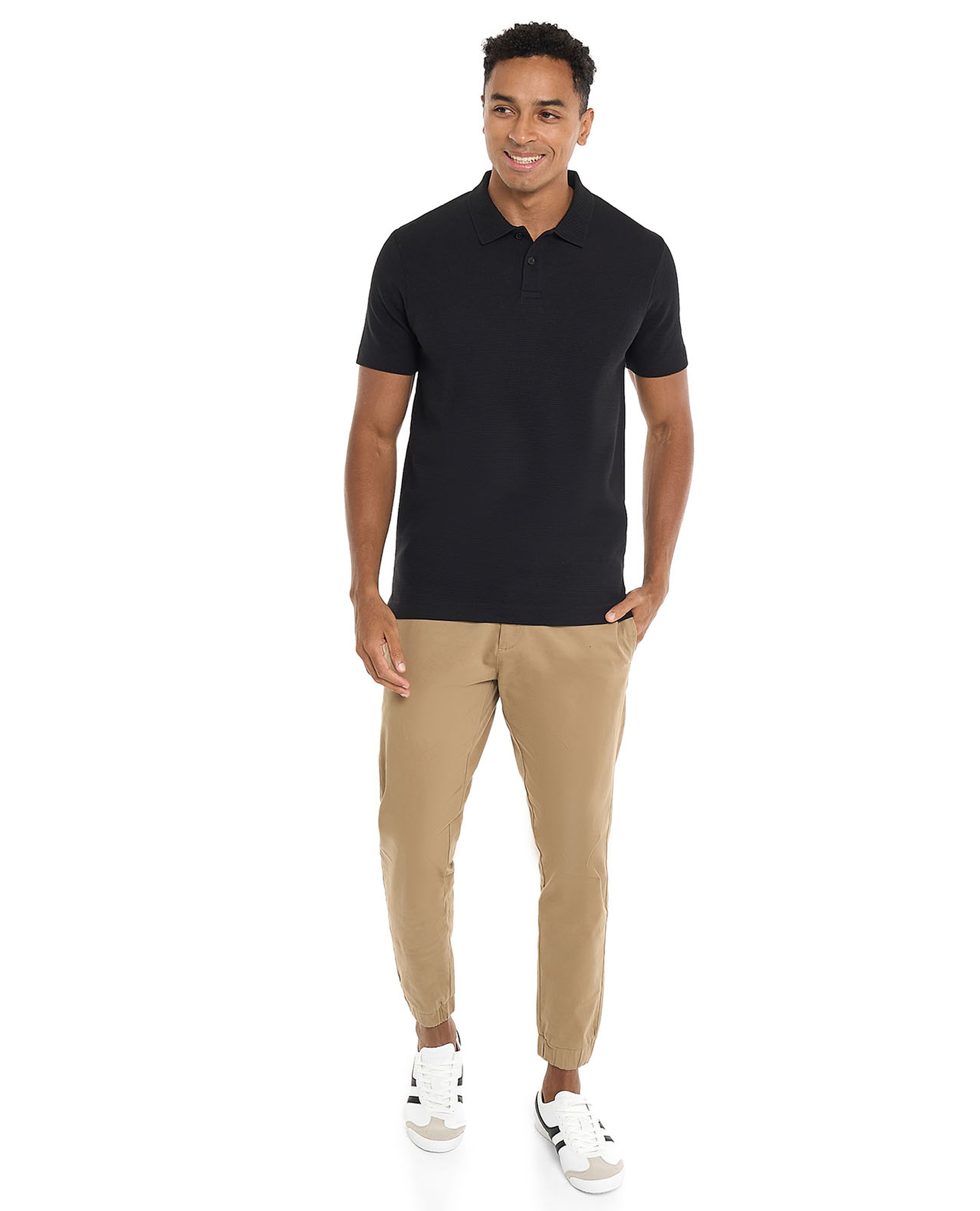 Solid Polo T-Shirt with Short Sleeves