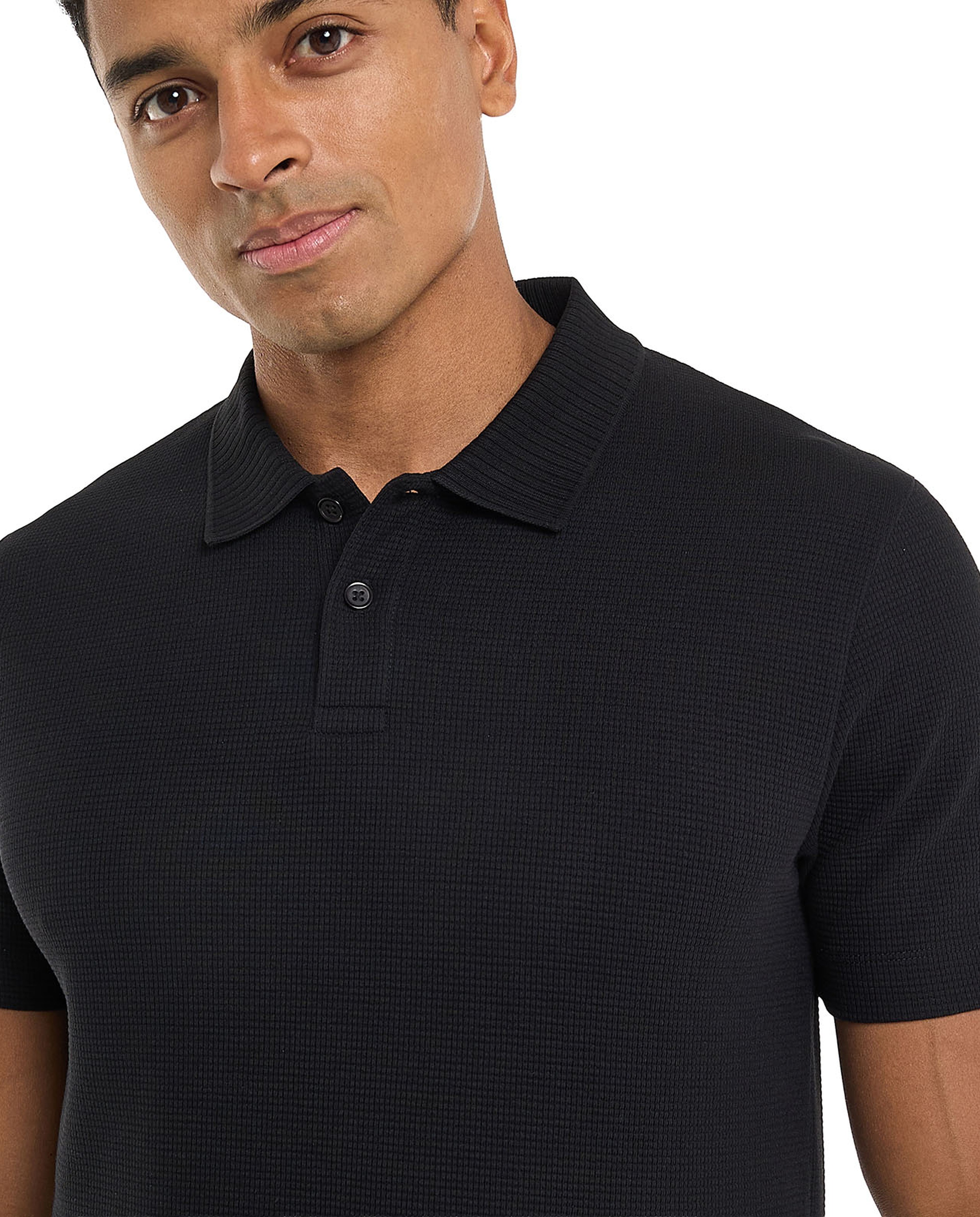 Solid Polo T-Shirt with Short Sleeves