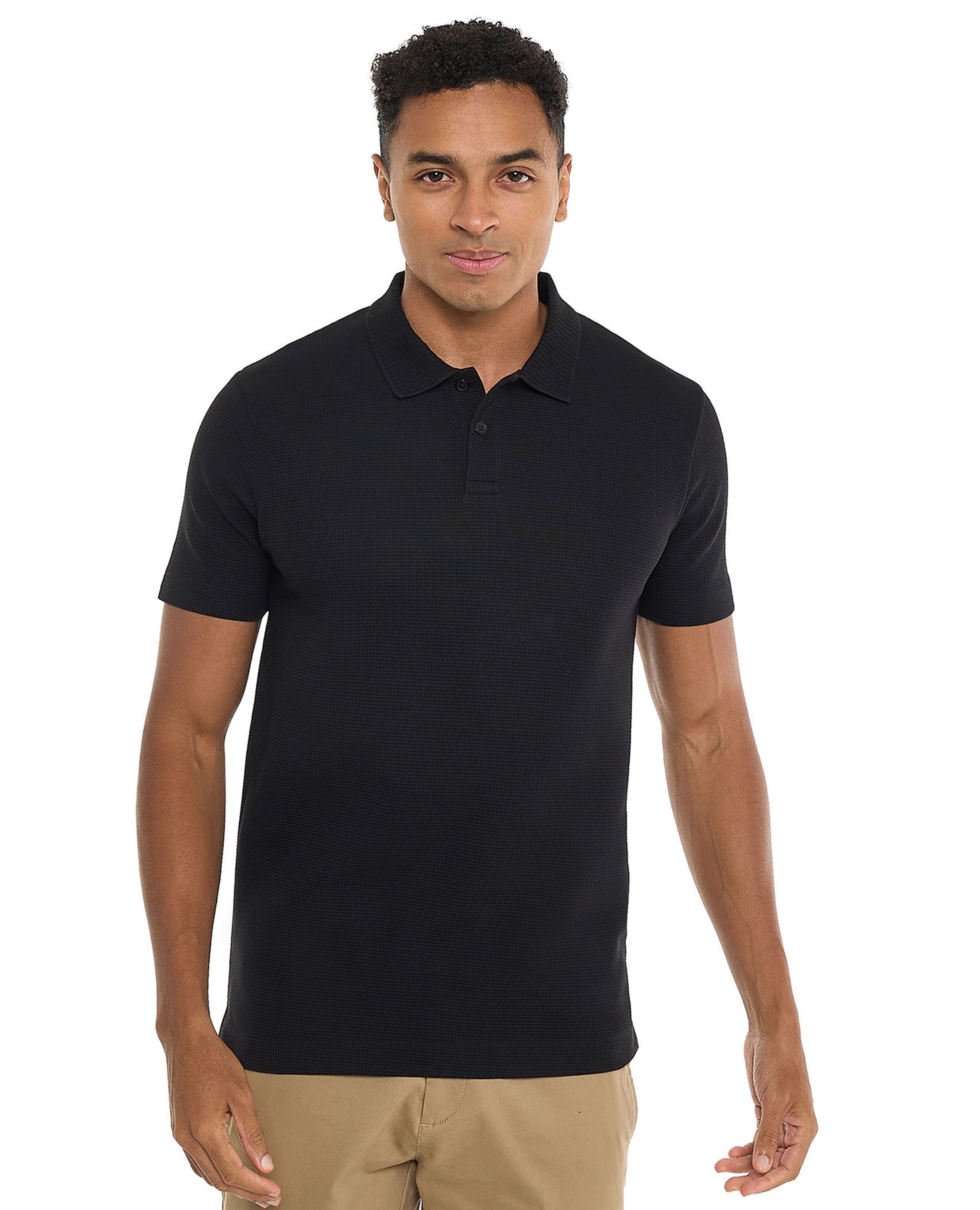 Solid Polo T-Shirt with Short Sleeves