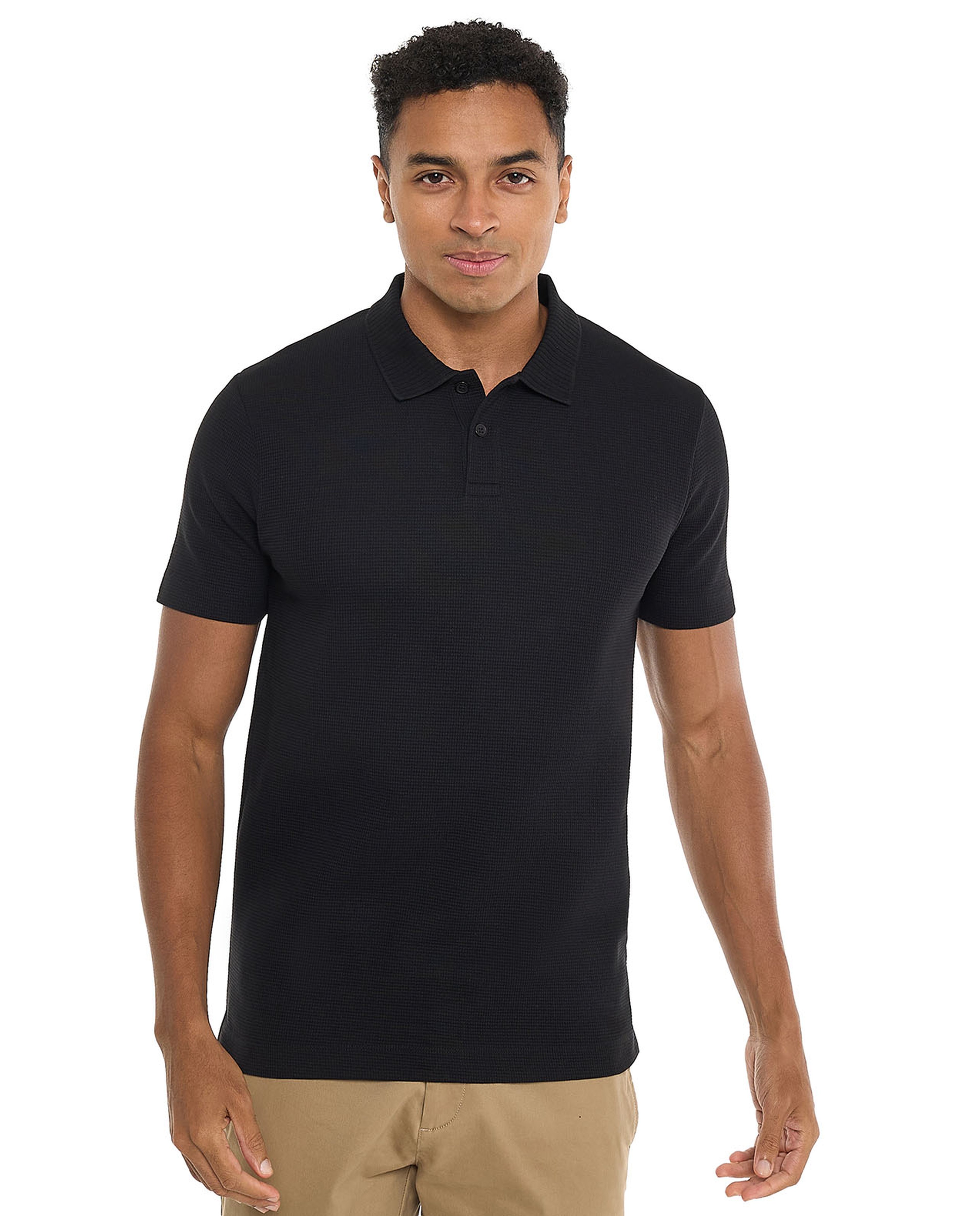 Solid Polo T-Shirt with Short Sleeves