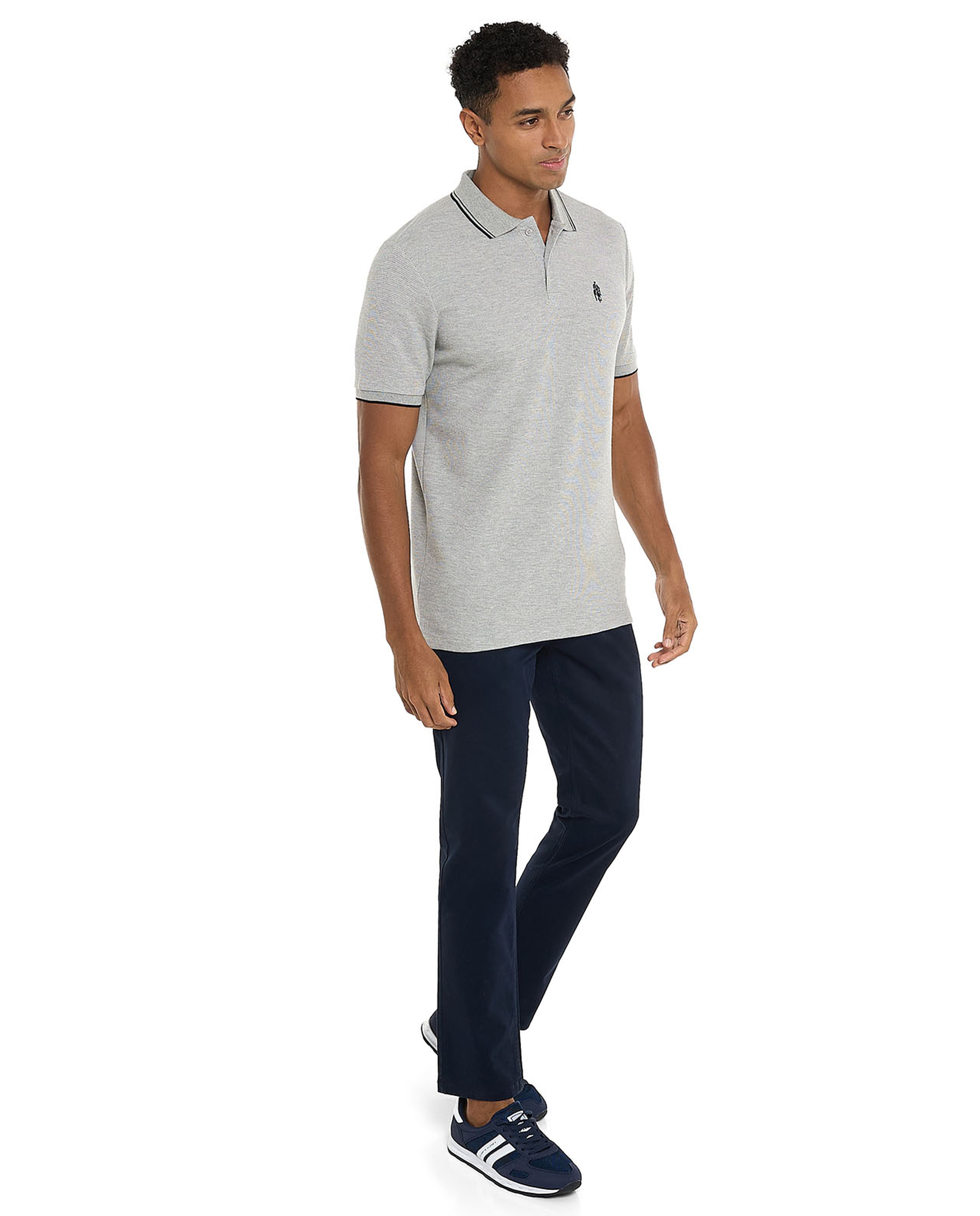 Contrast Tipping Polo T-Shirt with Short Sleeves