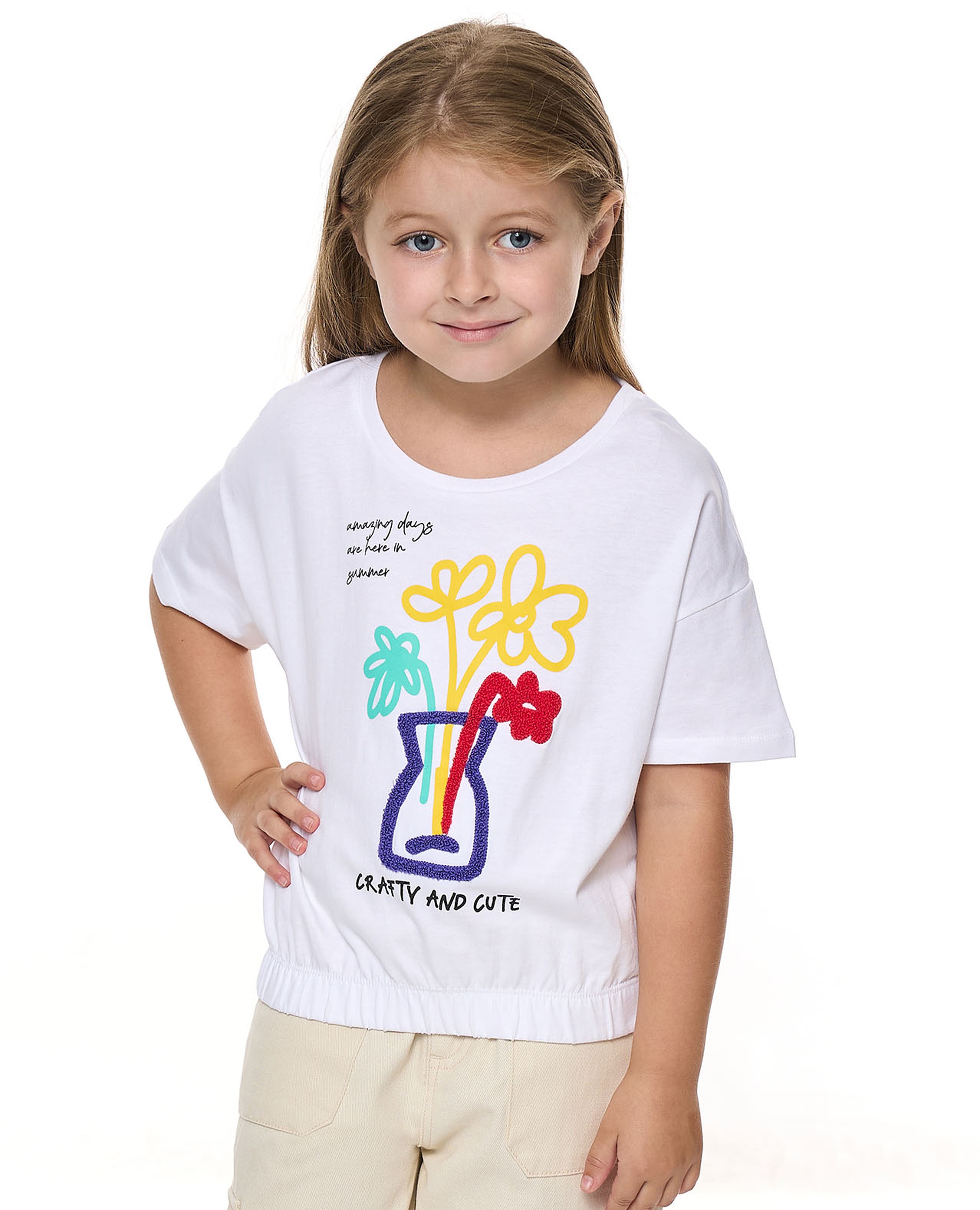 Printed T-Shirt With Round Neck and Short Sleeves