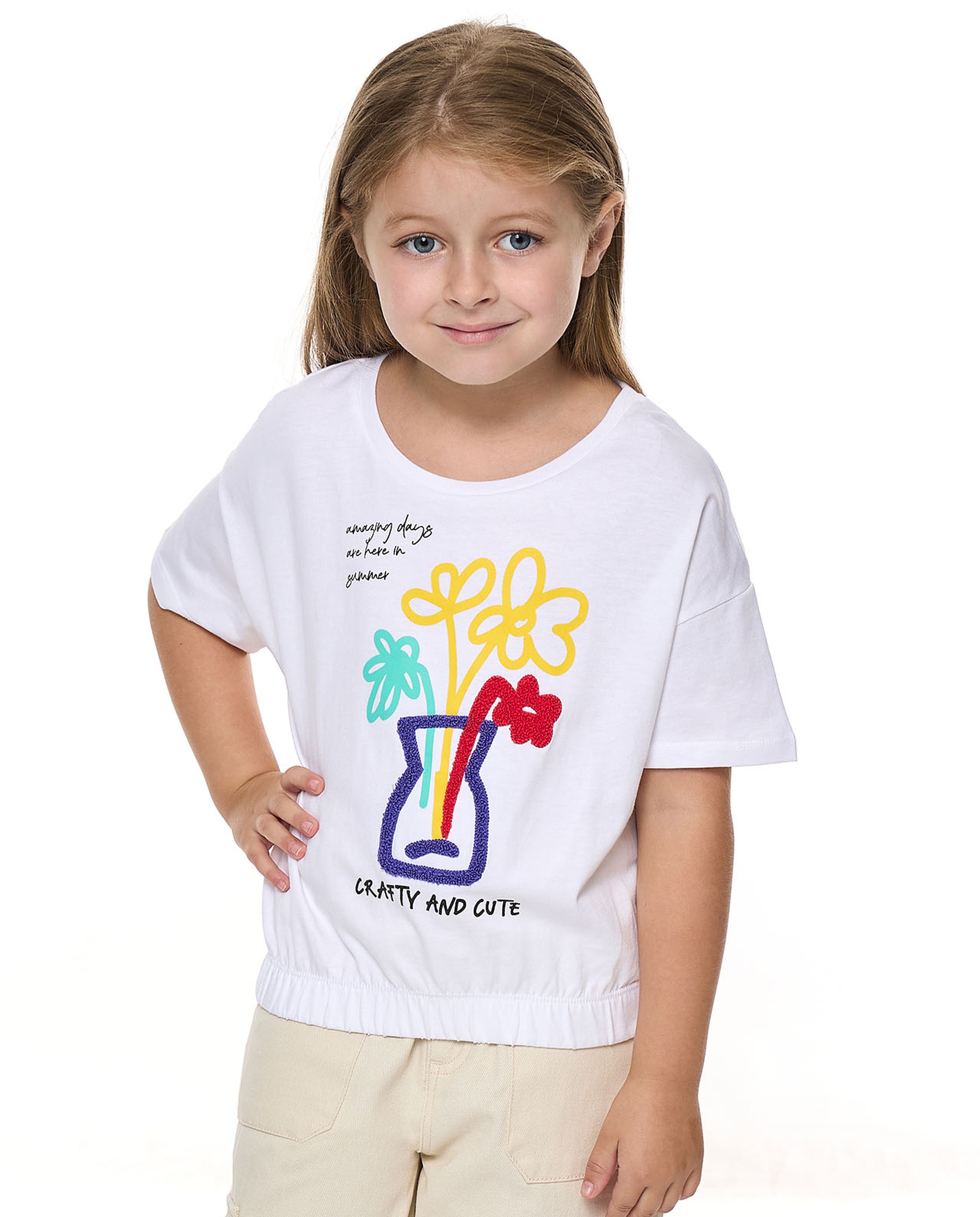 Printed T-Shirt With Round Neck and Short Sleeves