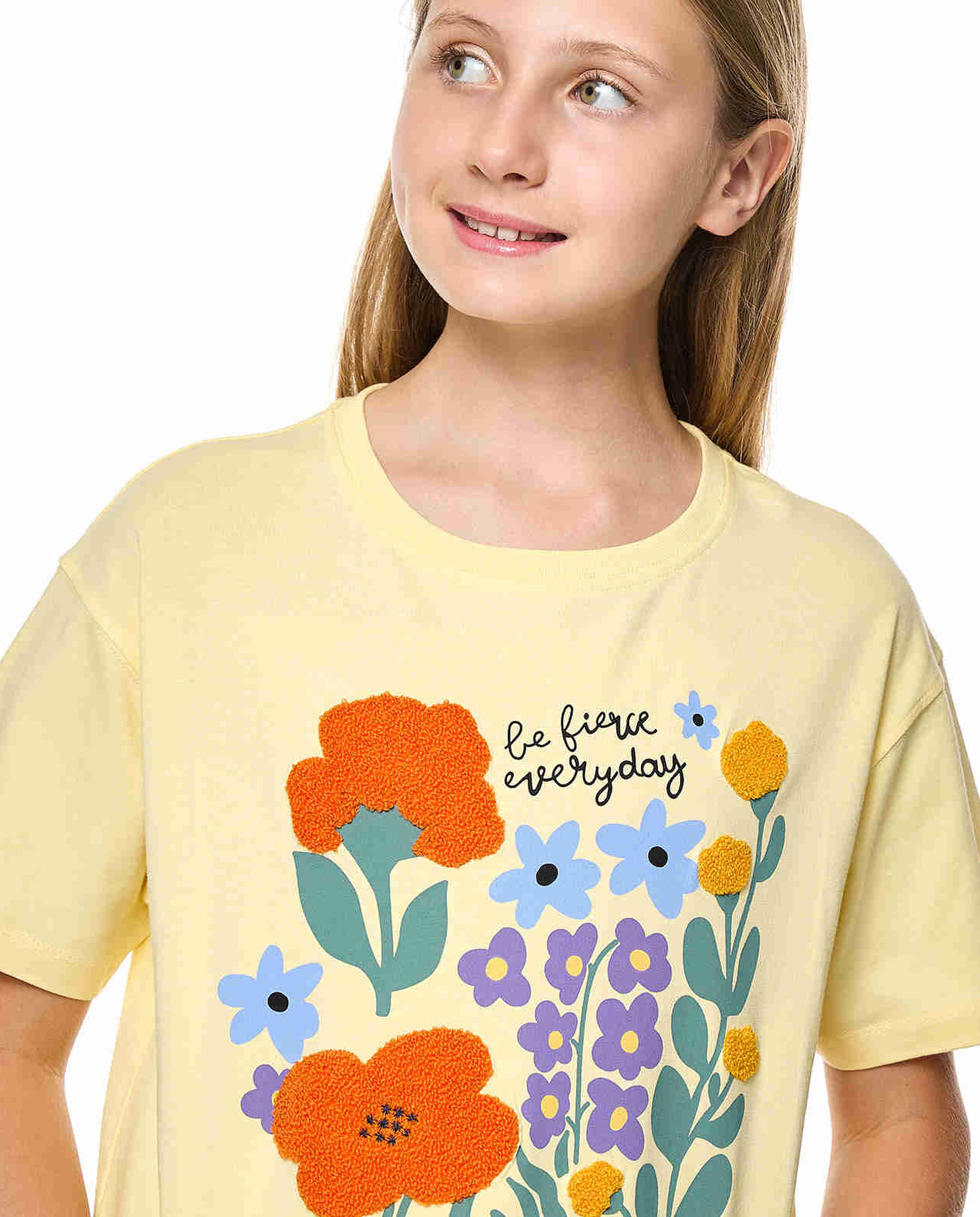 Embroidered T-Shirt With Crew Neck and Short Sleeves
