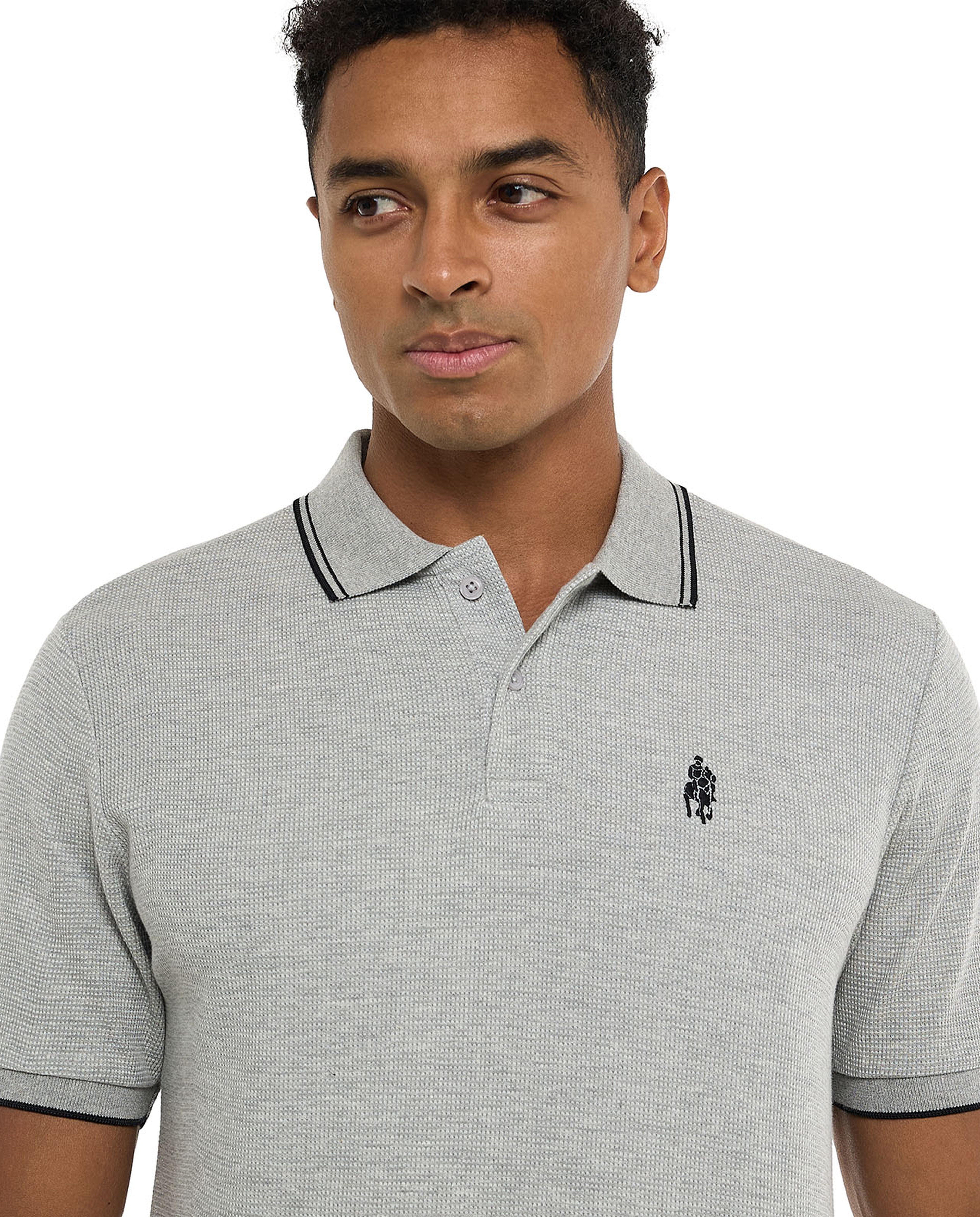 Contrast Tipping Polo T-Shirt with Short Sleeves