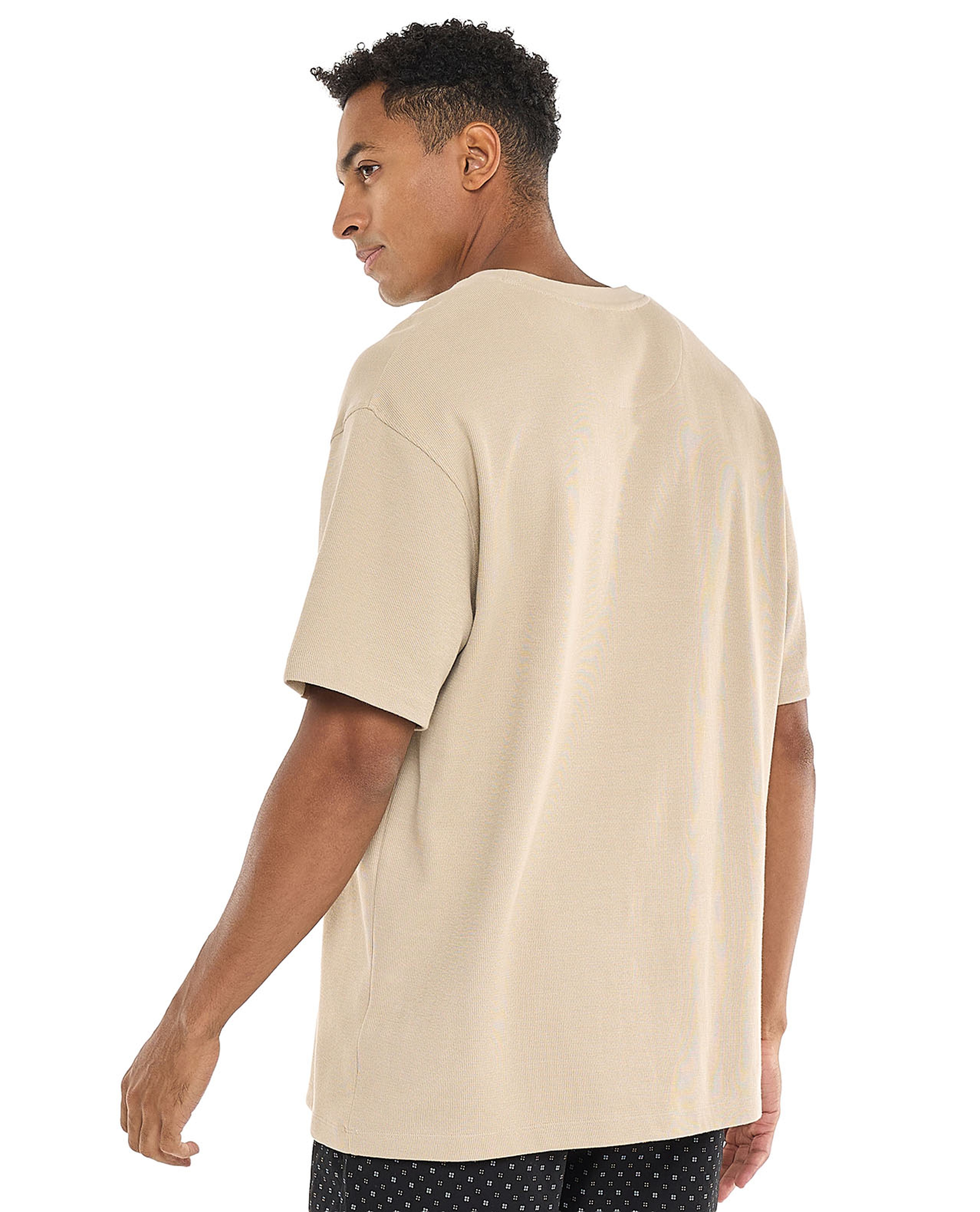 Textured T-Shirt with Crew Neck and Short Sleeves