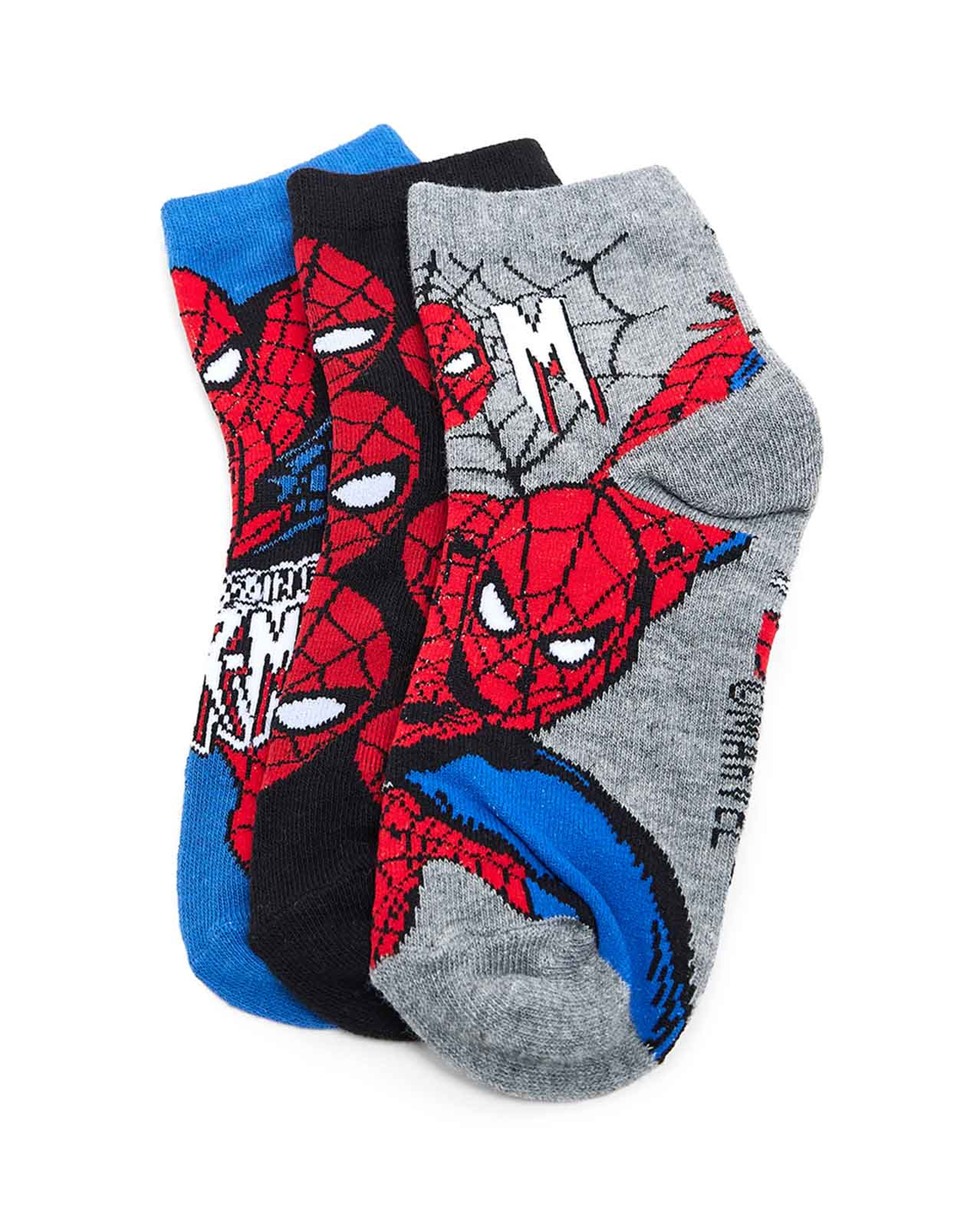 3 Pack Spider-Man Print Ankle Socks