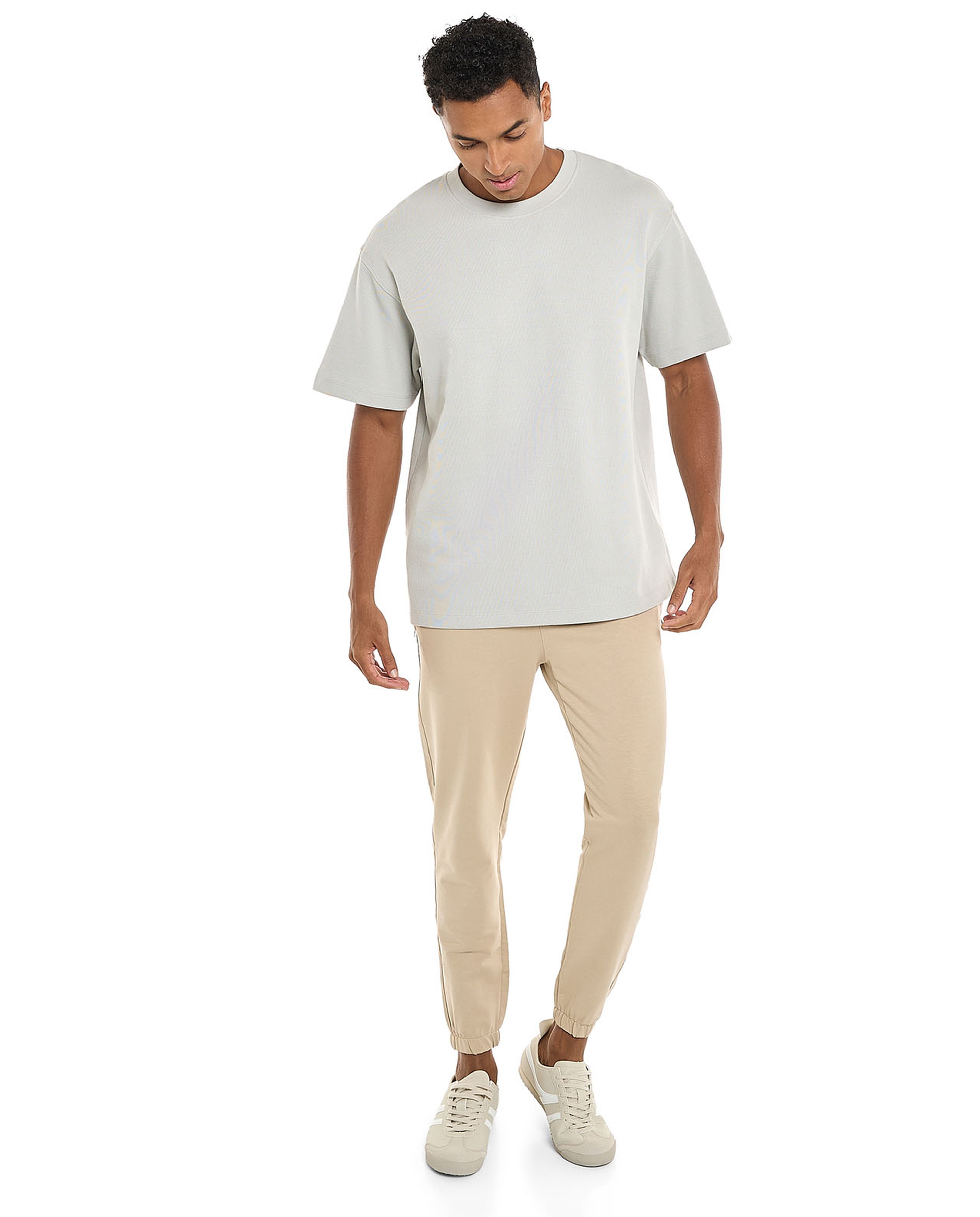 Textured T-Shirt with Crew Neck and Short Sleeves