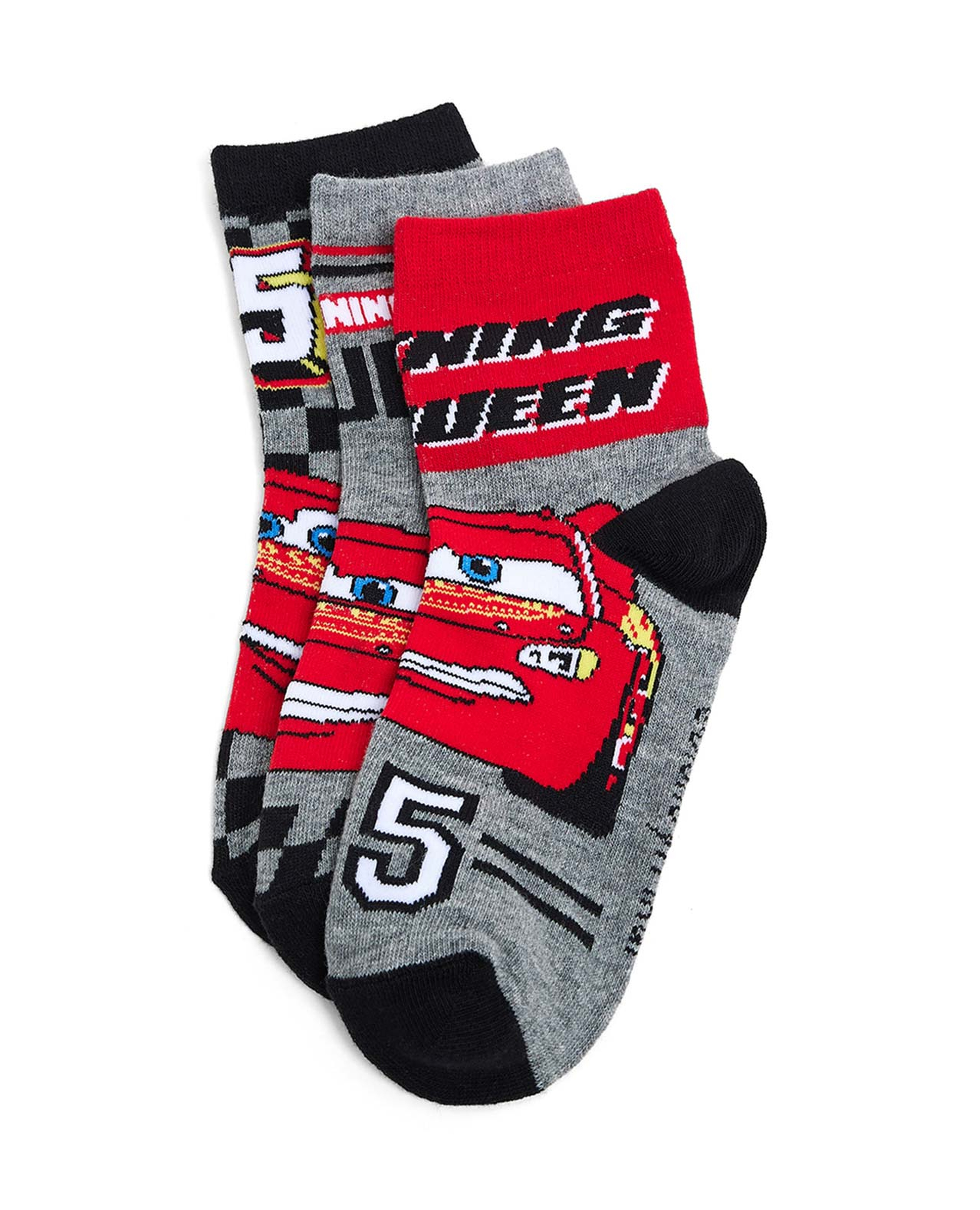 3 Pack Cars Print Ankle Socks