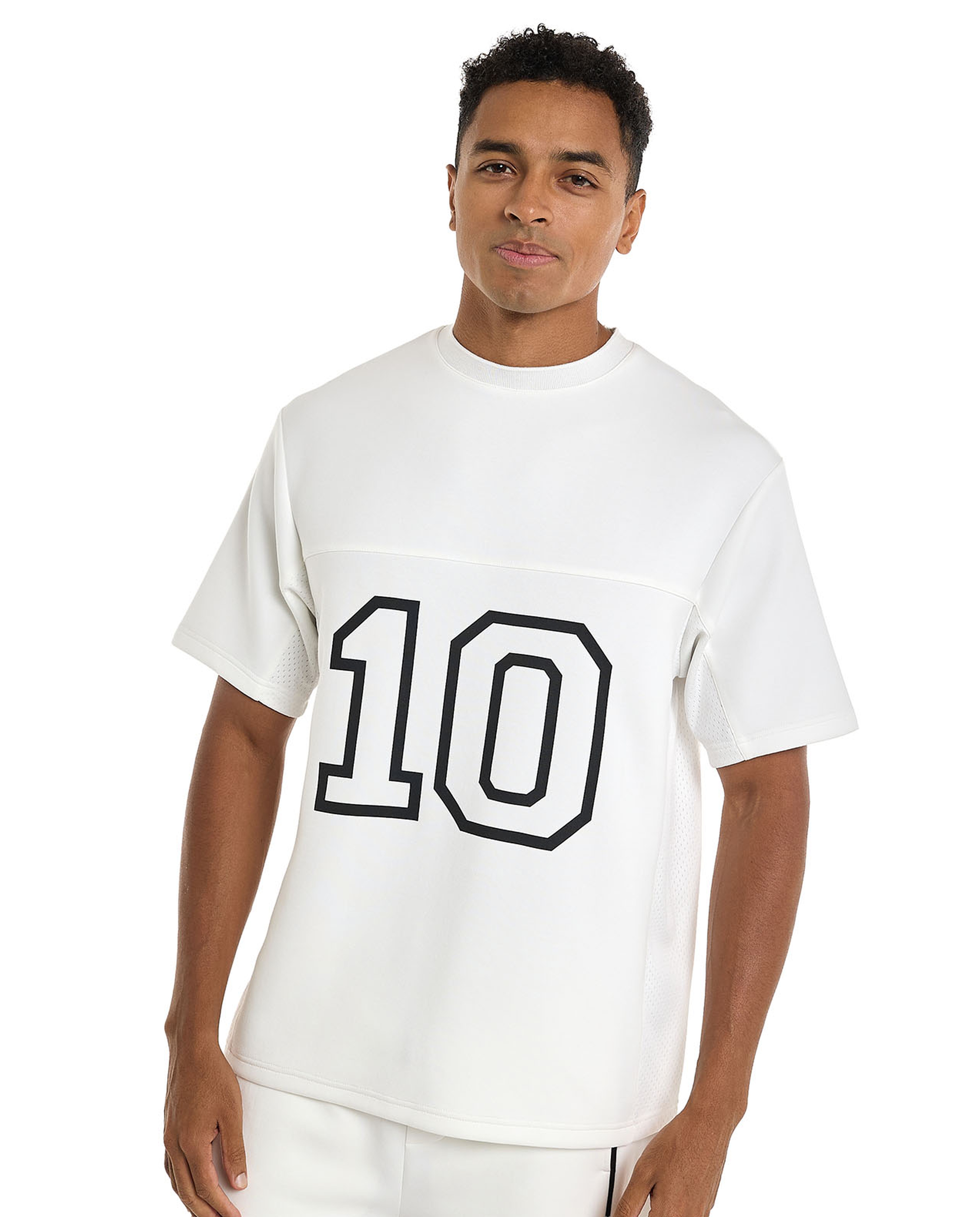 Printed Active T-Shirt with V-Neck and Short Sleeves