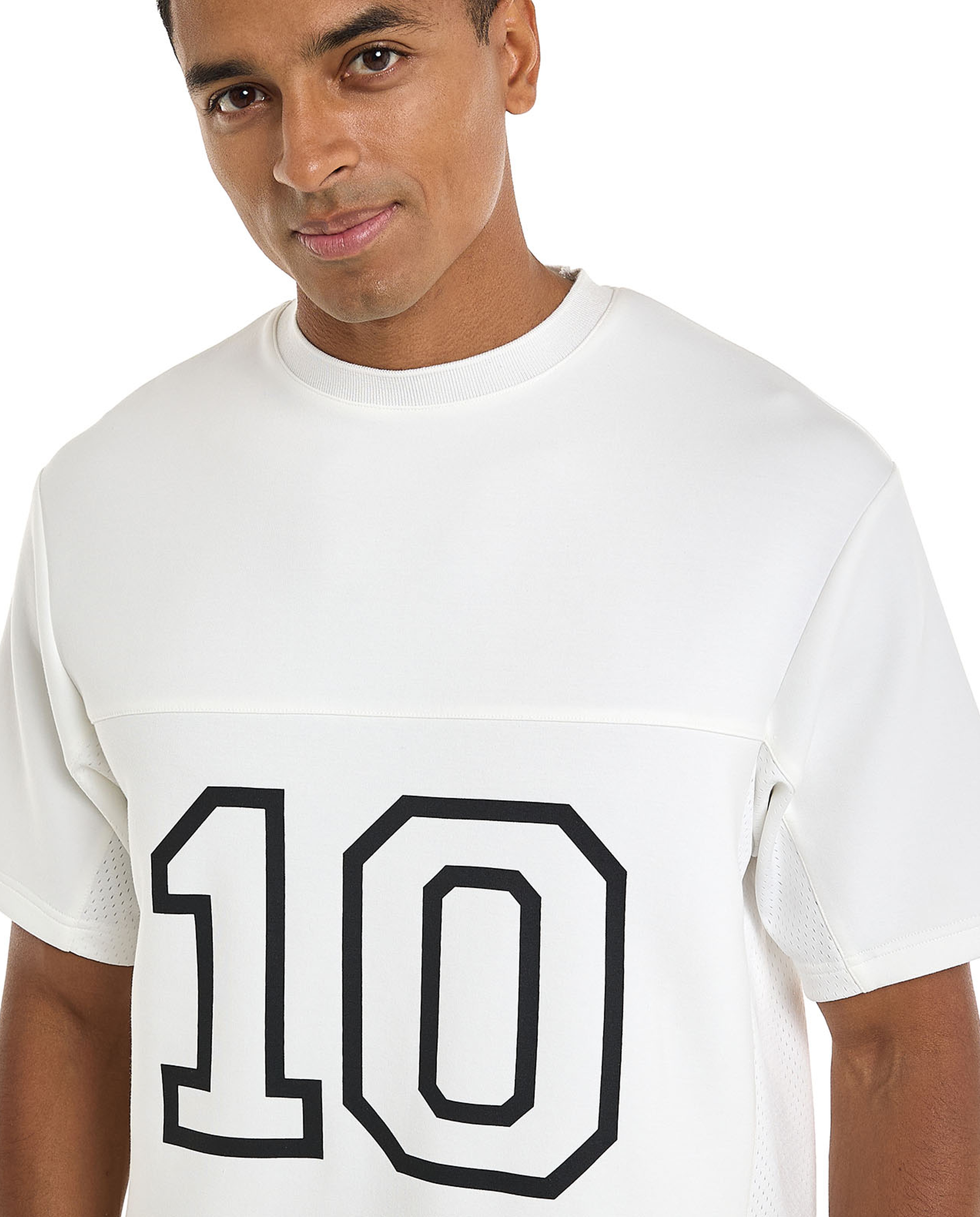 Printed Active T-Shirt with V-Neck and Short Sleeves