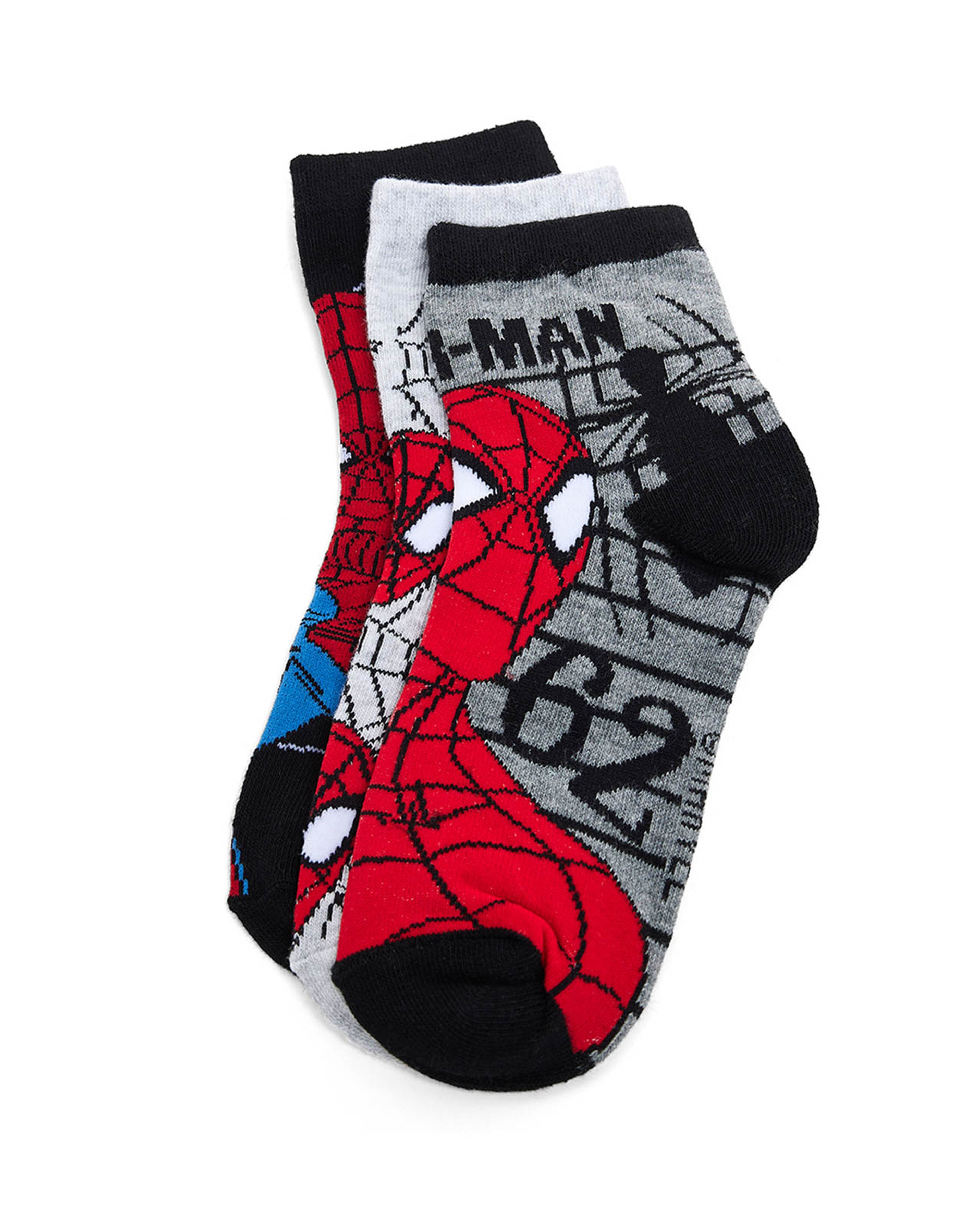 3 Pack Spider-Man Print Ankle Socks