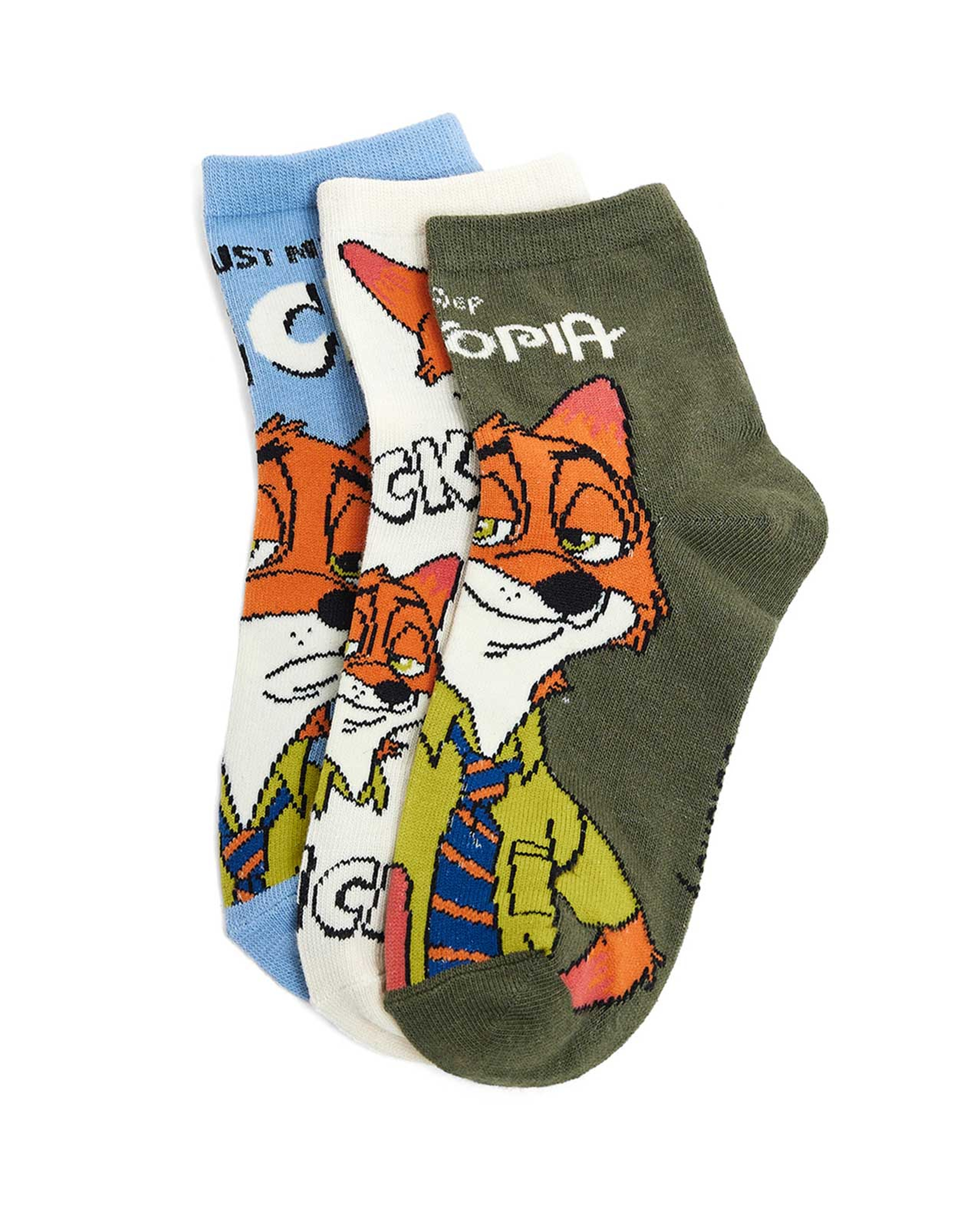 3 Pack Printed Ankle Socks
