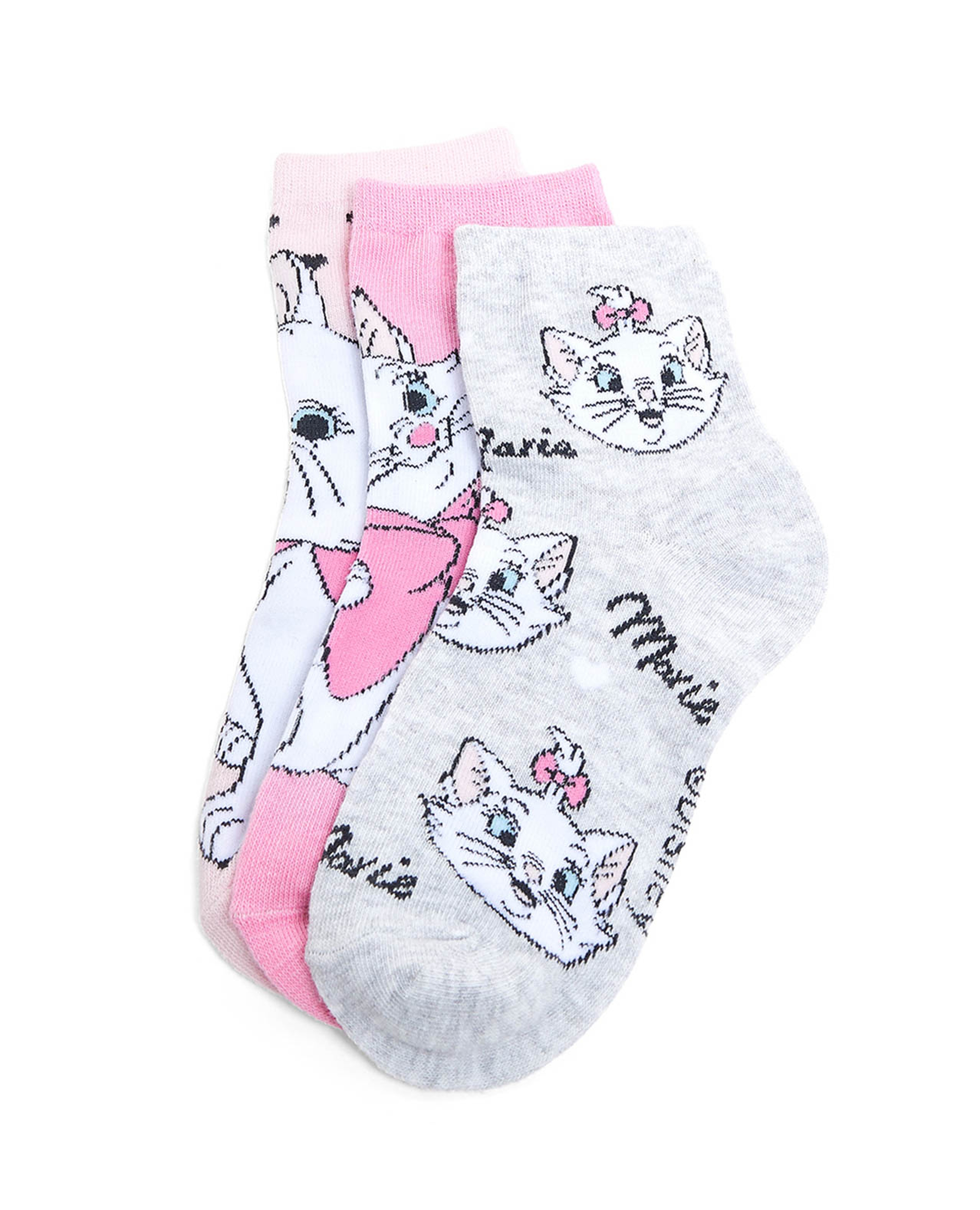 3 Pack Marie Print Ankle Socks