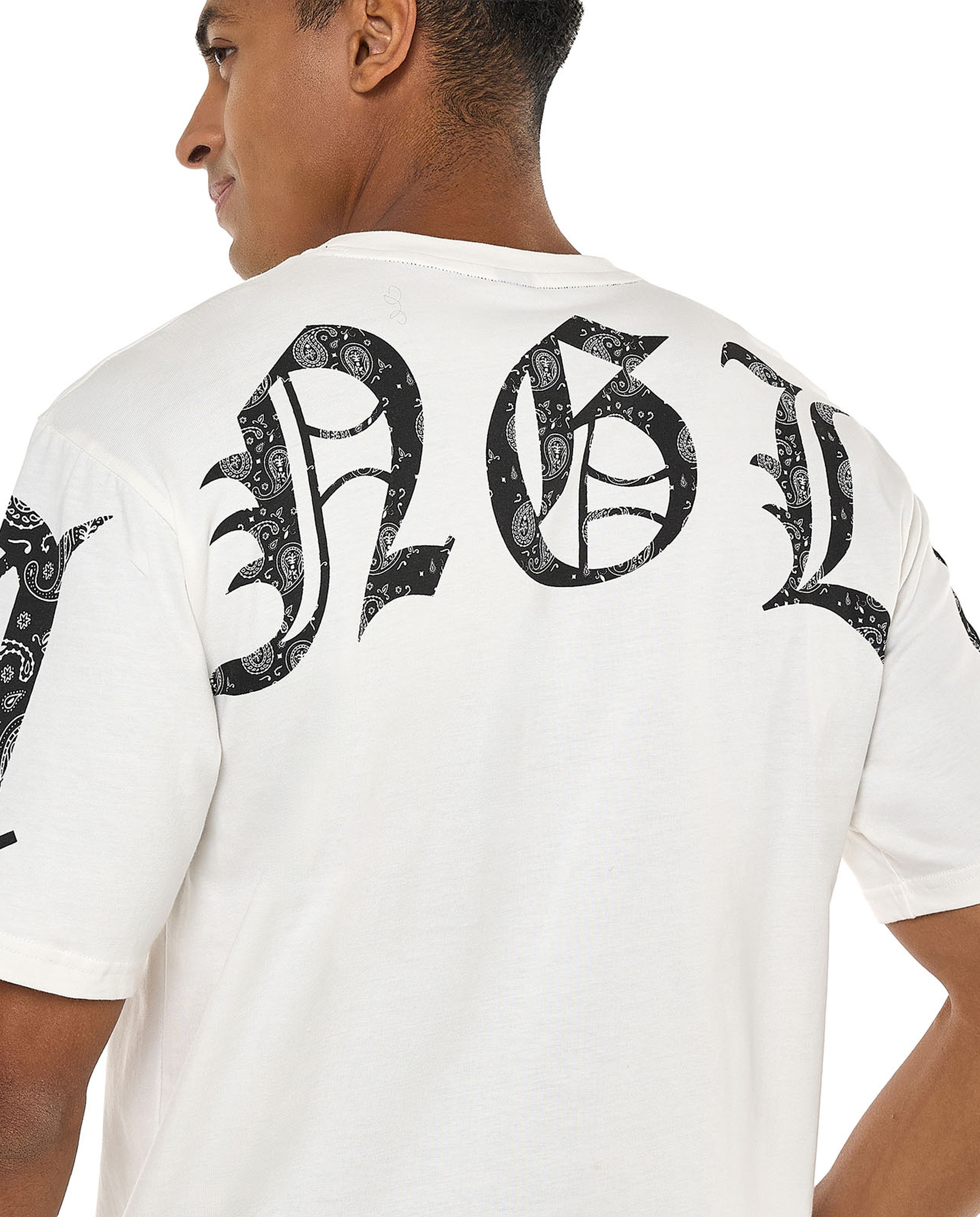 Typography Print T-Shirt with Crew Neck and Short Sleeves