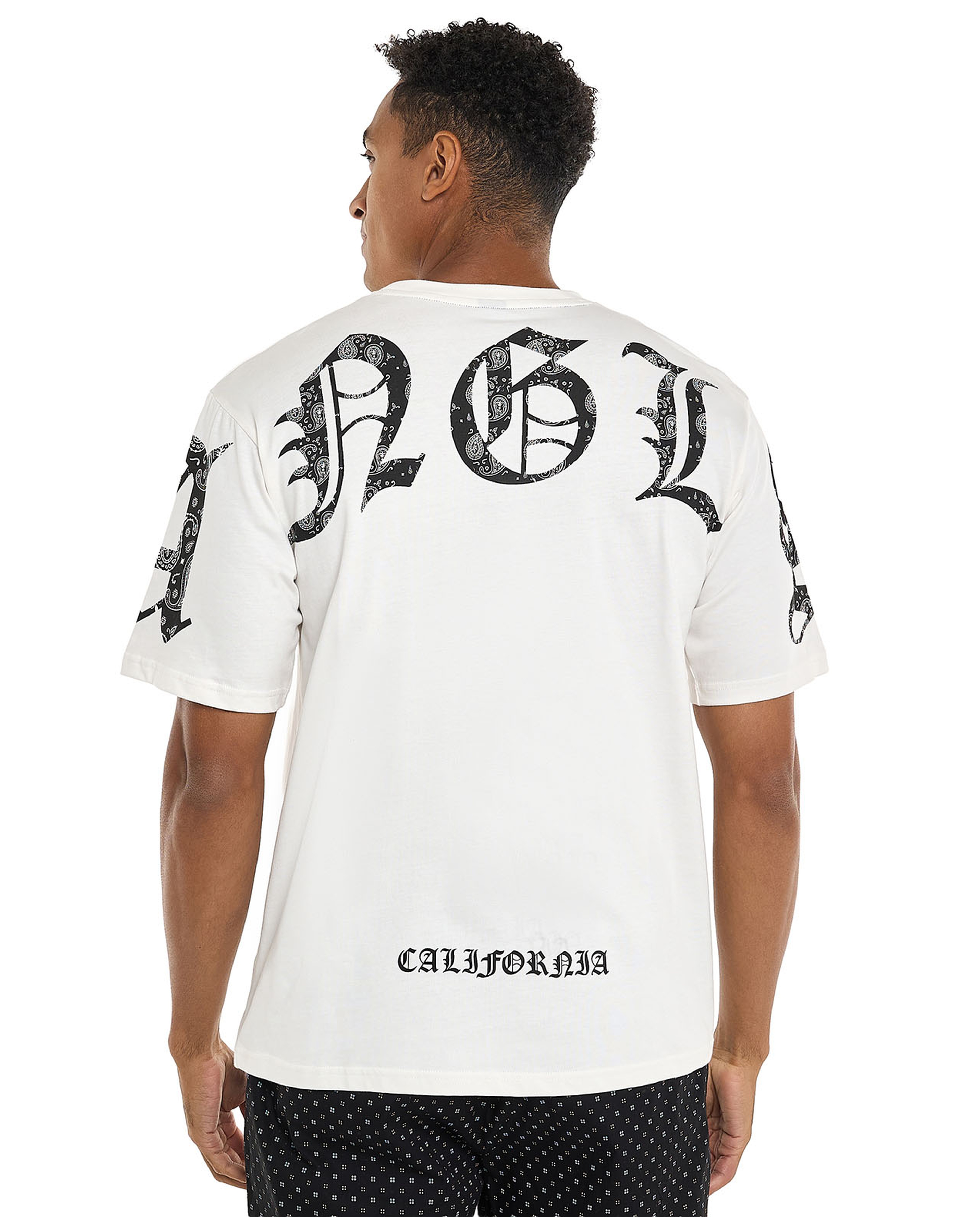 Typography Print T-Shirt with Crew Neck and Short Sleeves