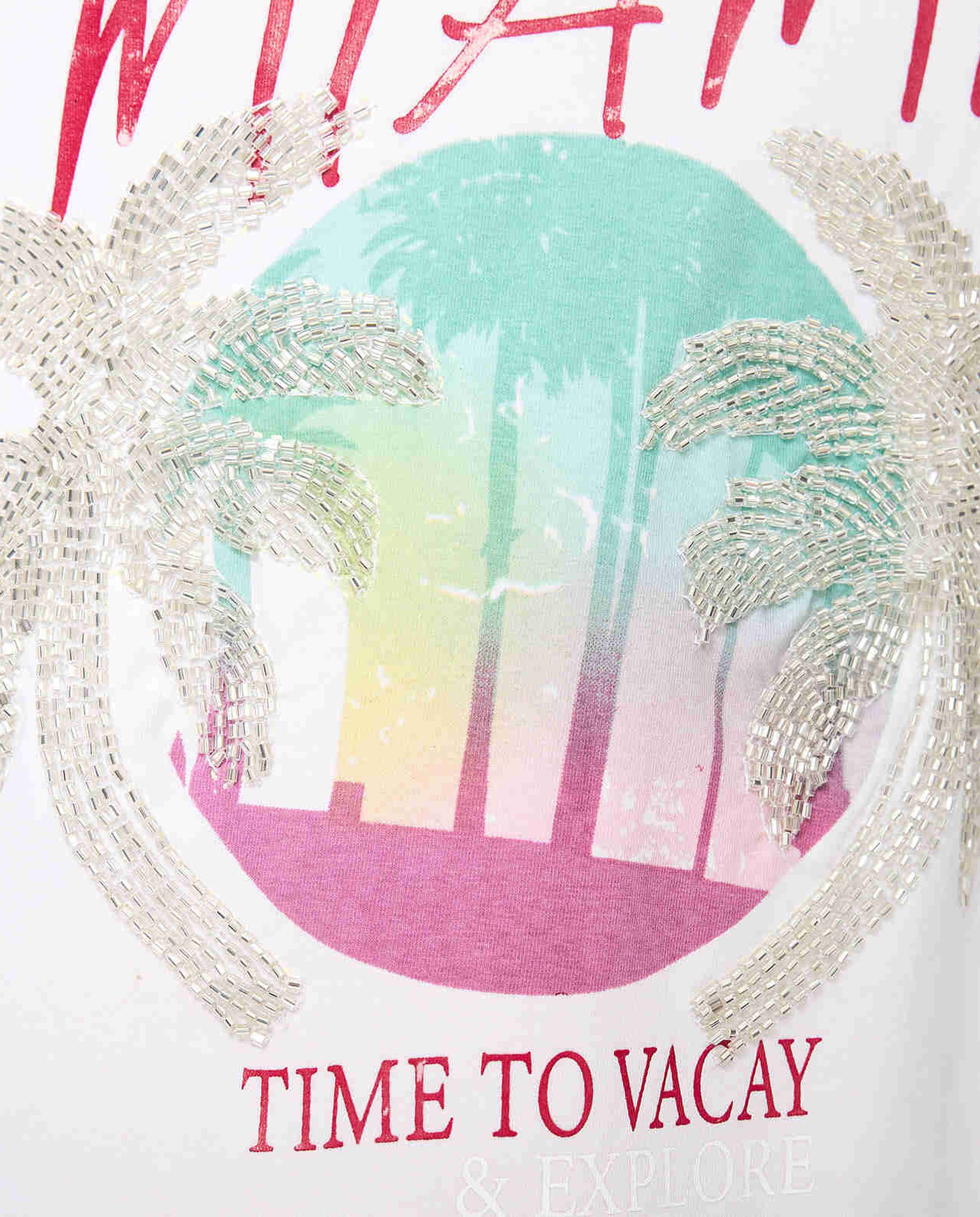 Embellished T-Shirt With Crew Neck and Short Sleeves