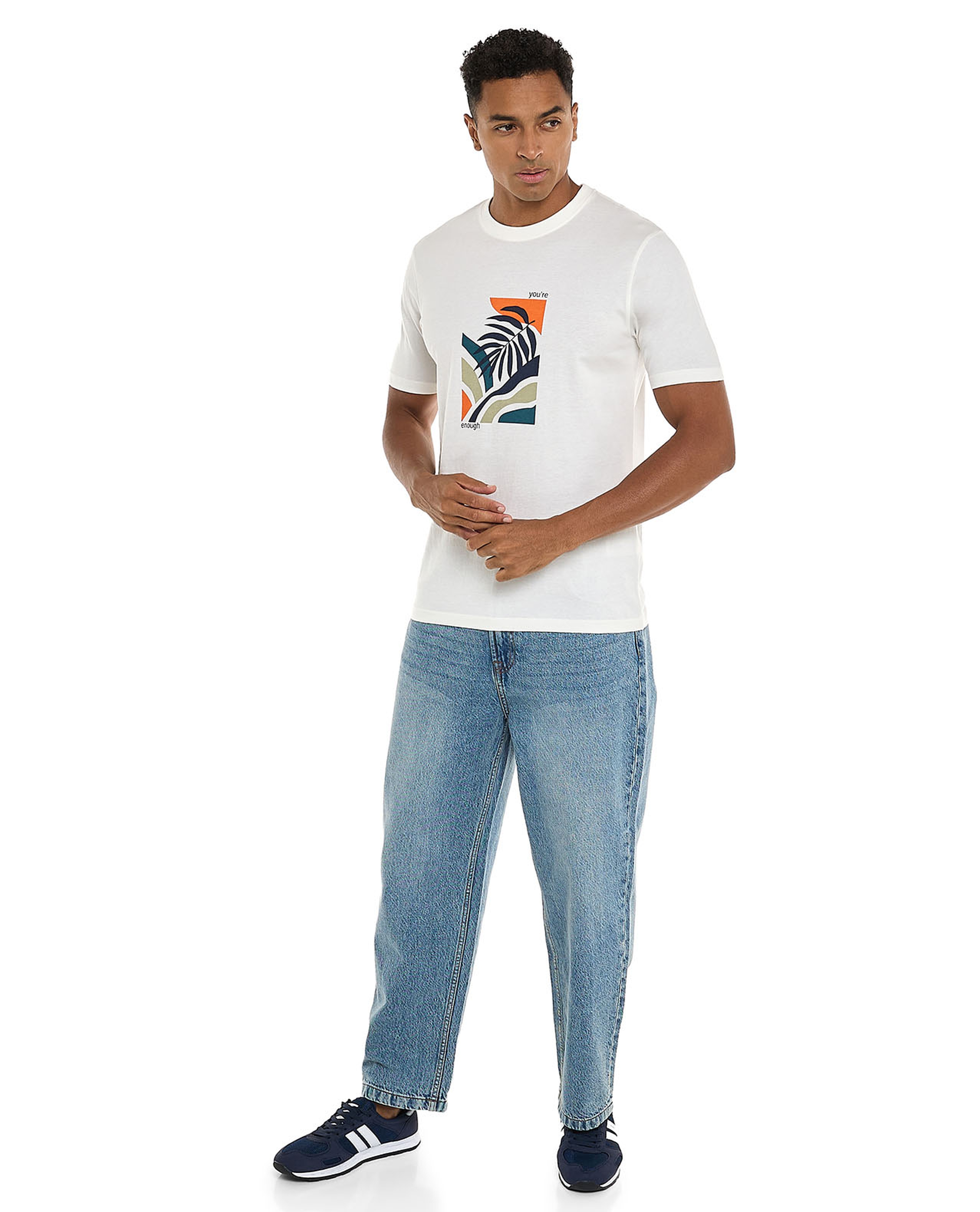 Printed T-Shirt with Crew Neck and Short Sleeves