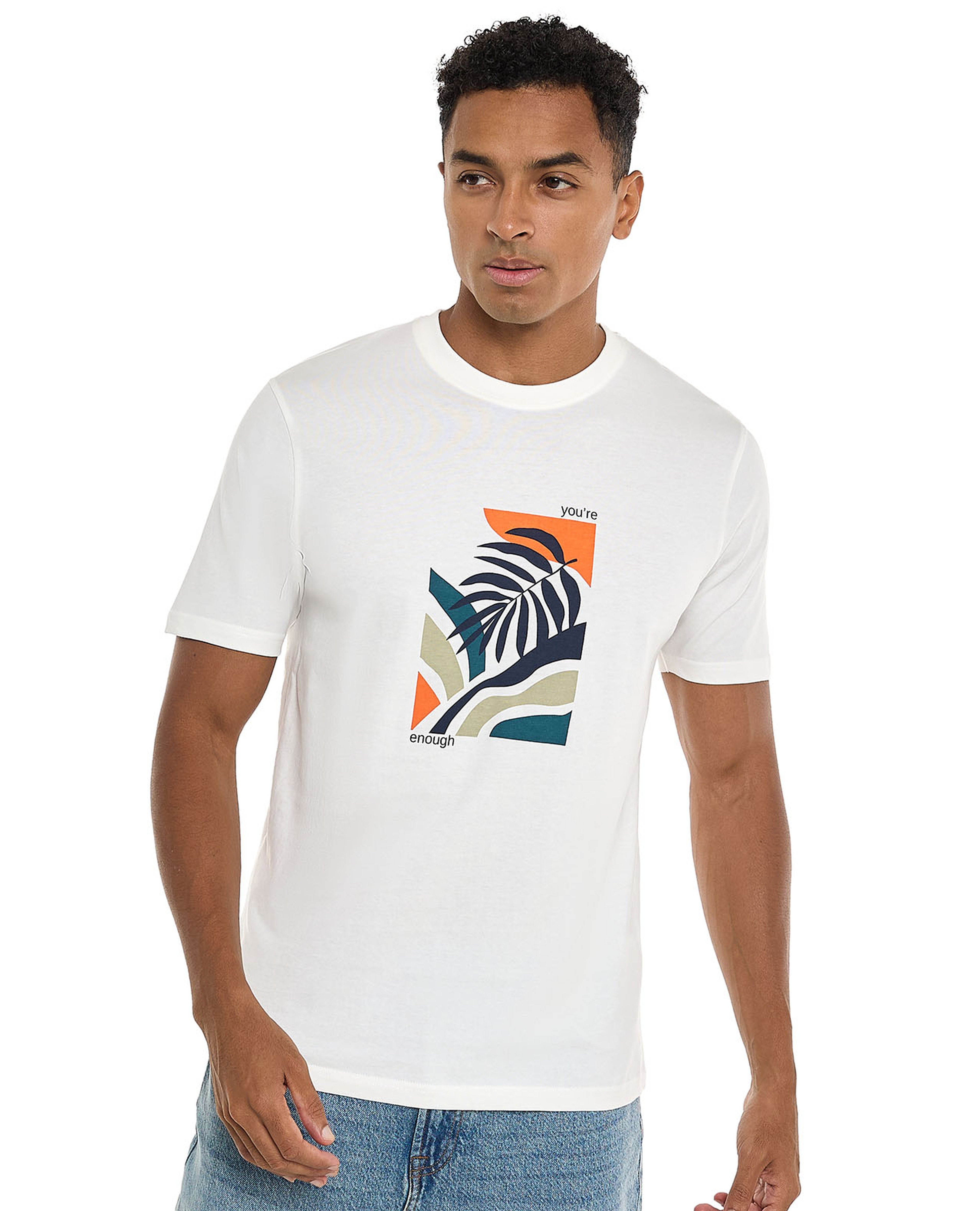 Printed T-Shirt with Crew Neck and Short Sleeves