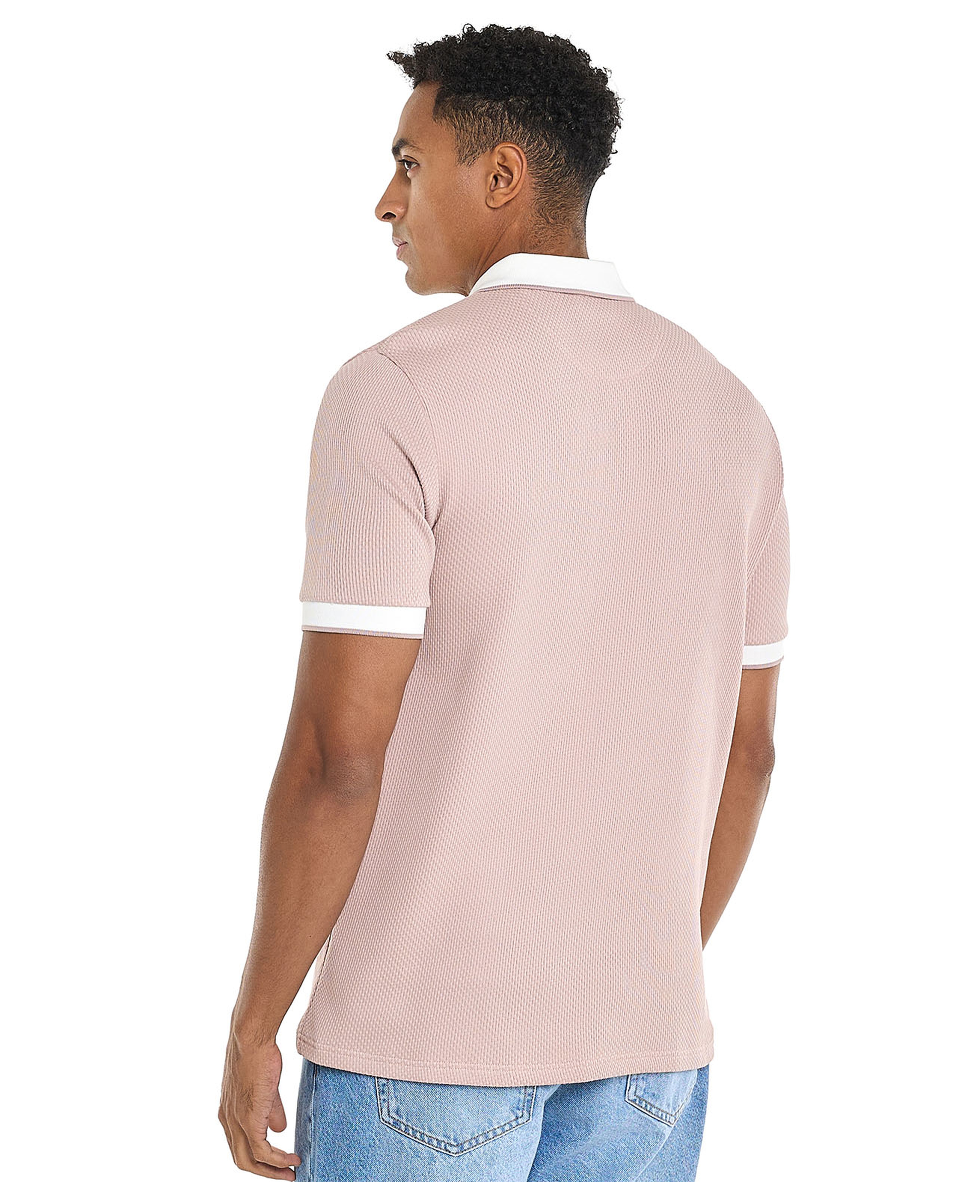 Contrast Tipping Polo T-Shirt with Short Sleeves