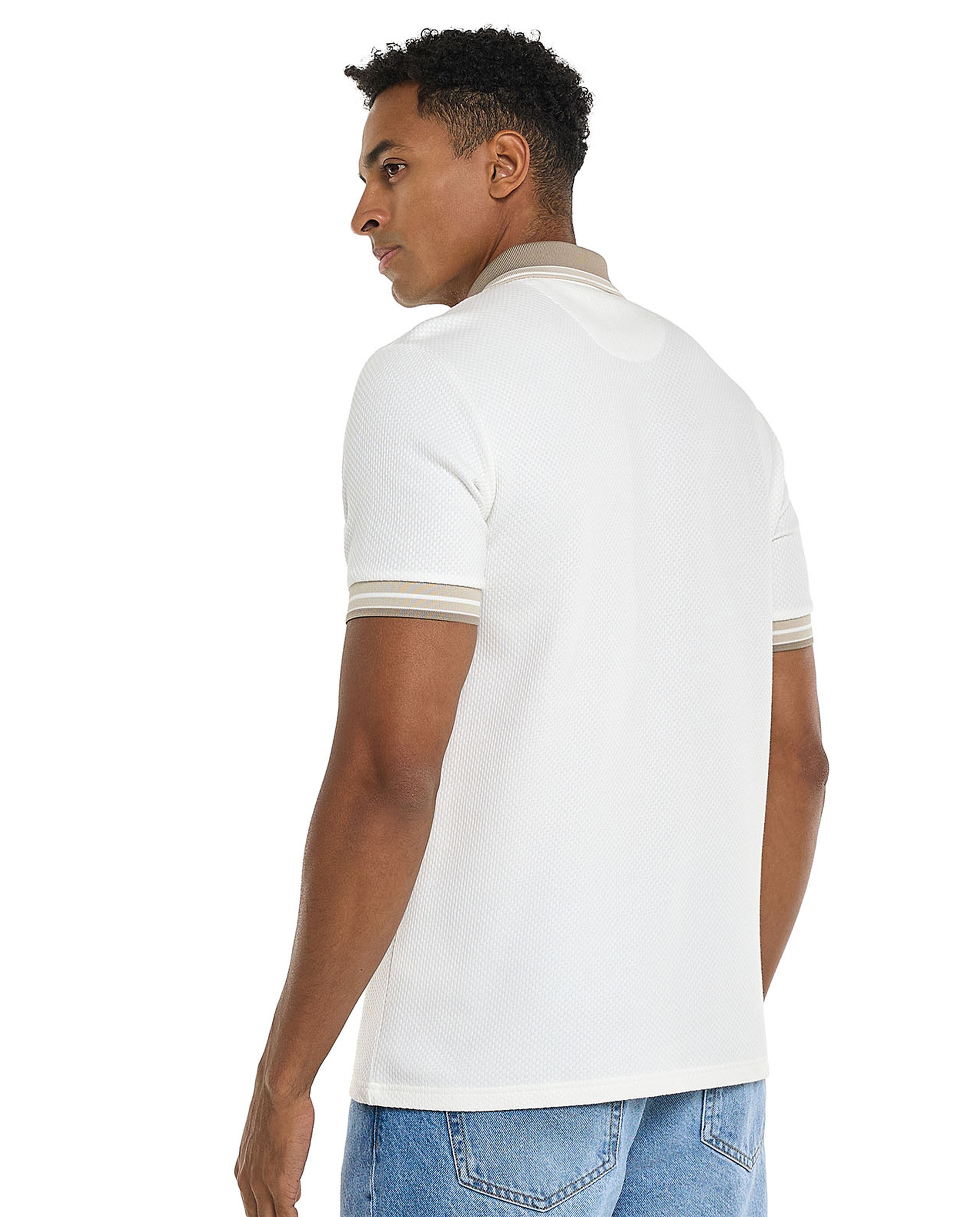 Contrast Tipping Polo T-Shirt with Short Sleeves