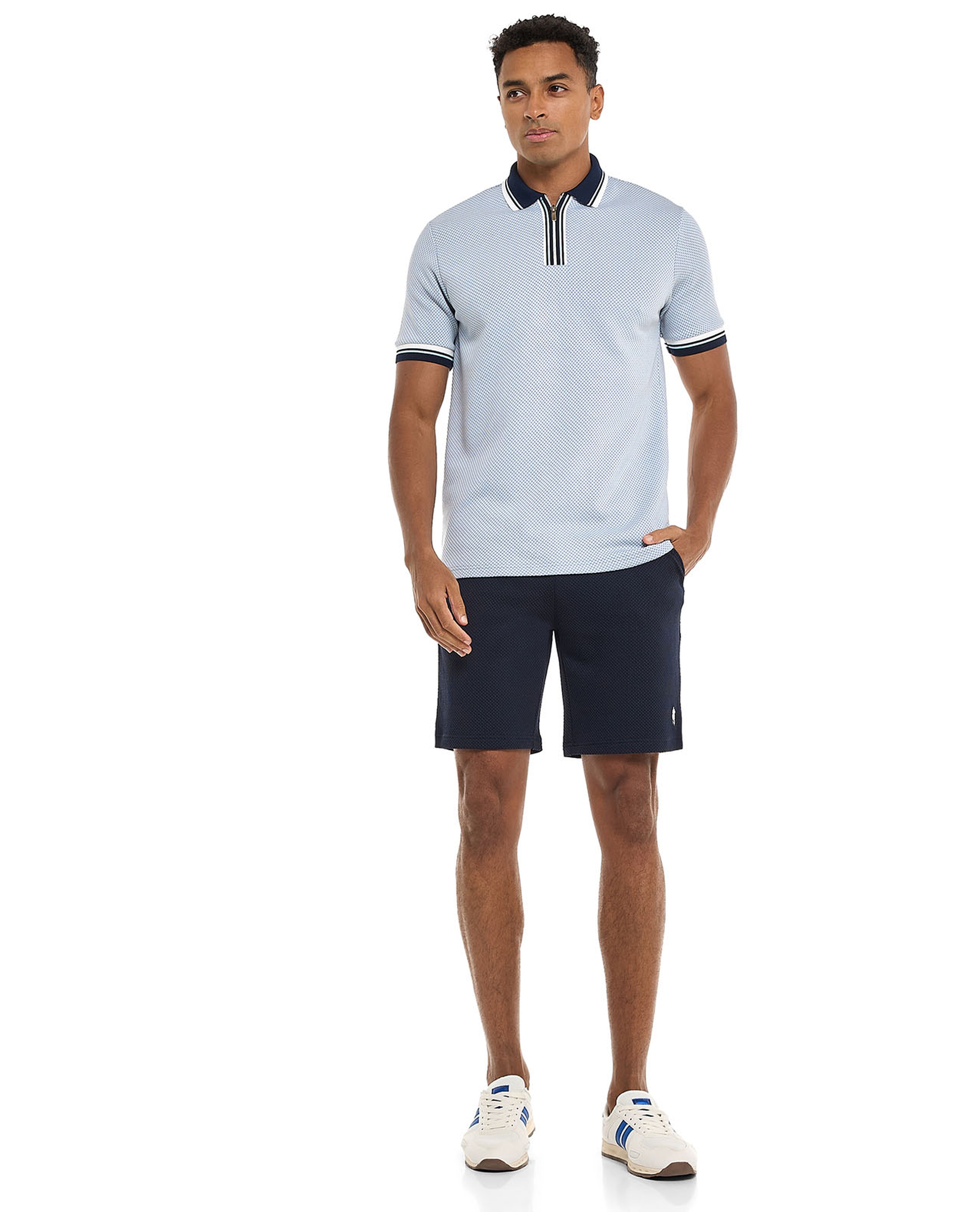 Contrast Tipping Polo T-Shirt with Short Sleeves