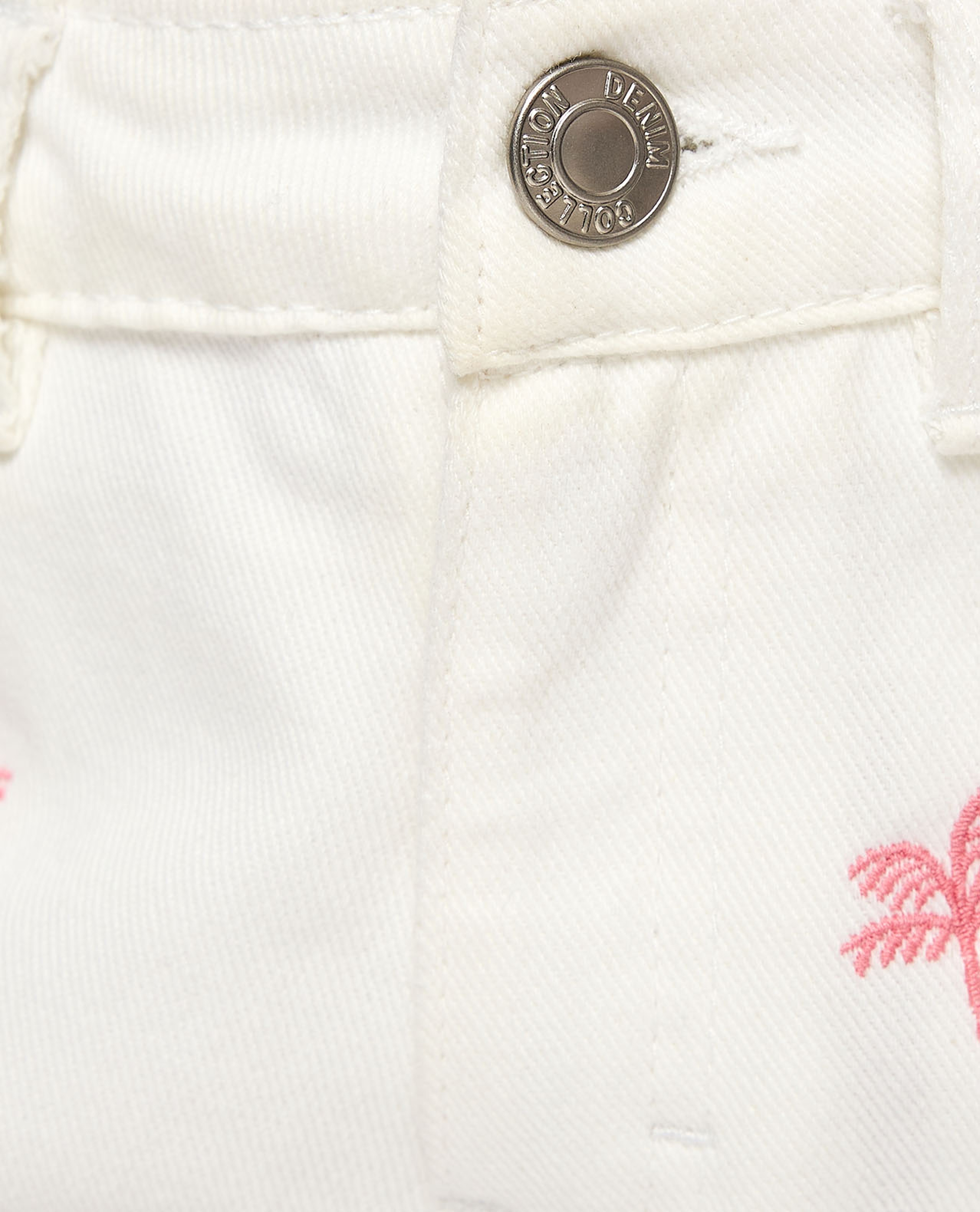 Embroidered Shorts with Button Closure
