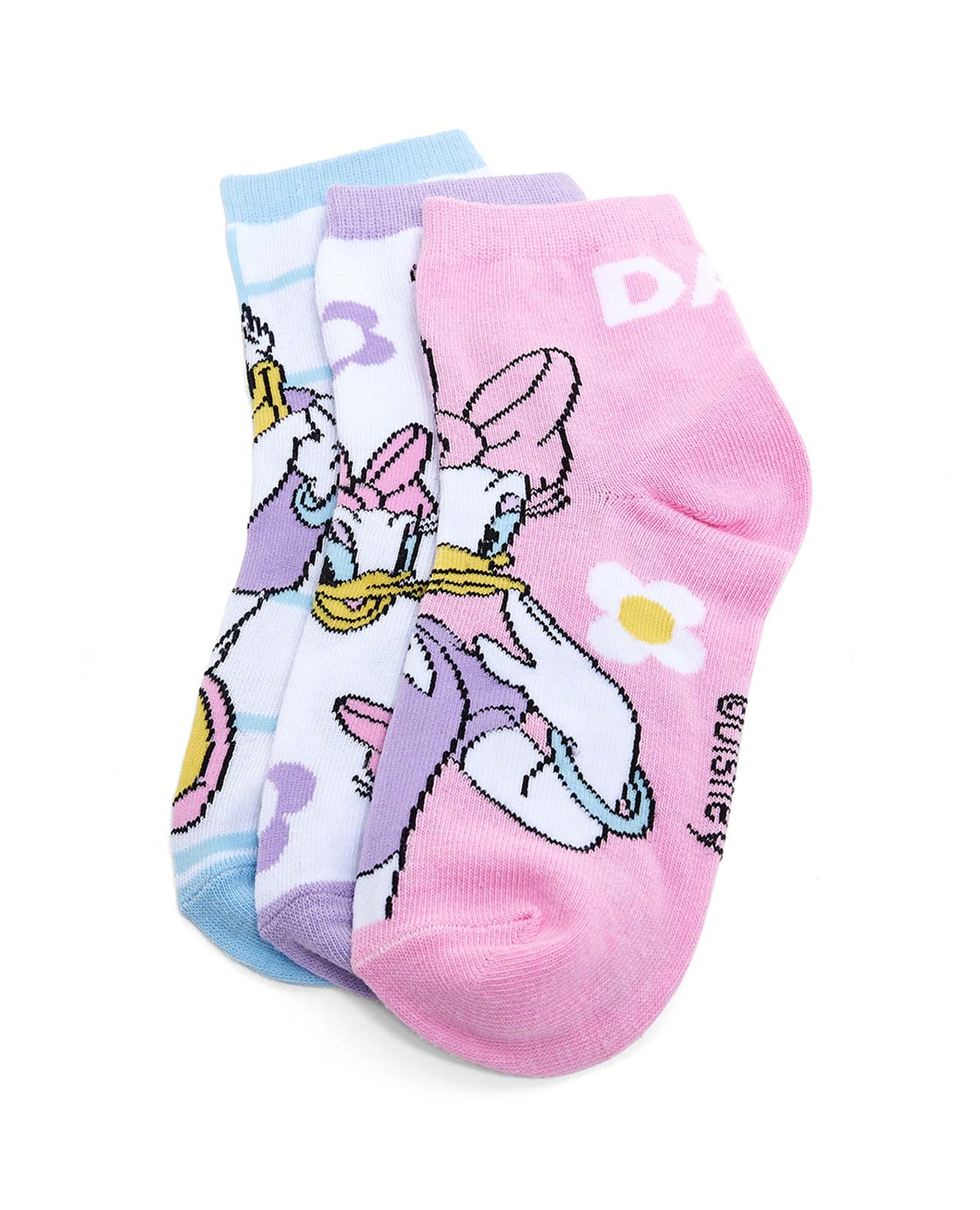 3 Pack Daisy Print Ankle Socks