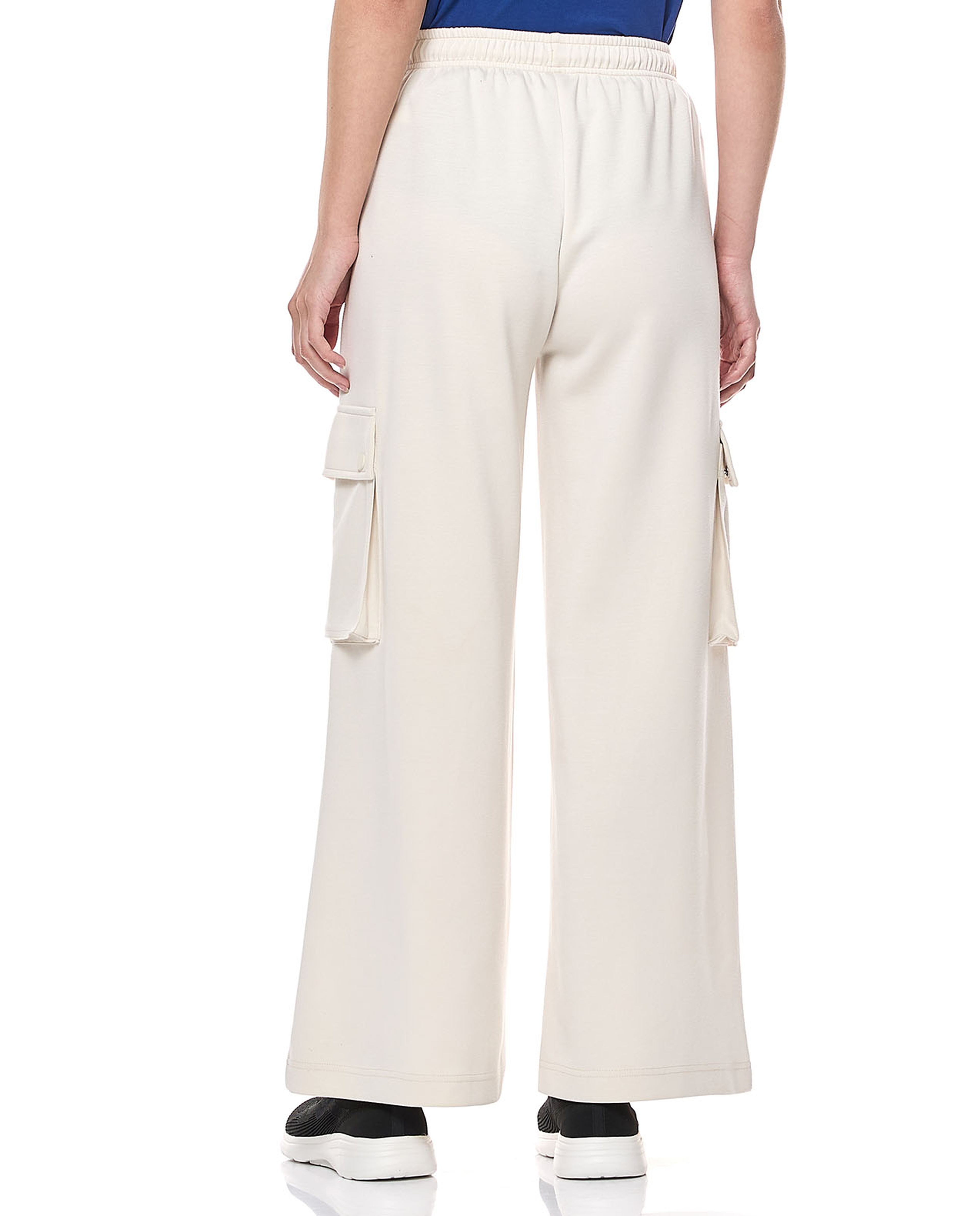 Solid Cargo Pants with Drawstring Waist